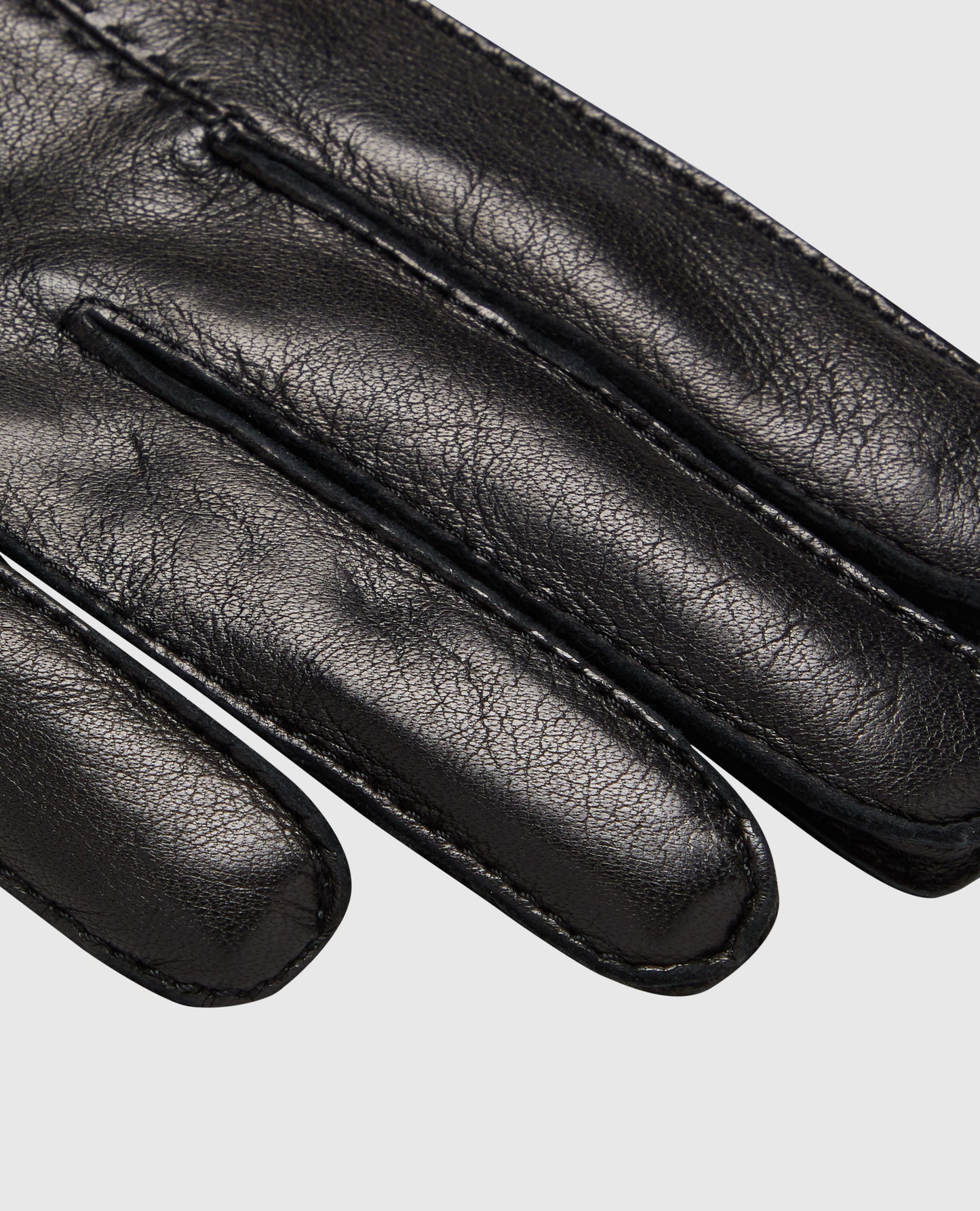 Image 3 of Luxury Italian Leather Black Cashmere-Lined Gloves