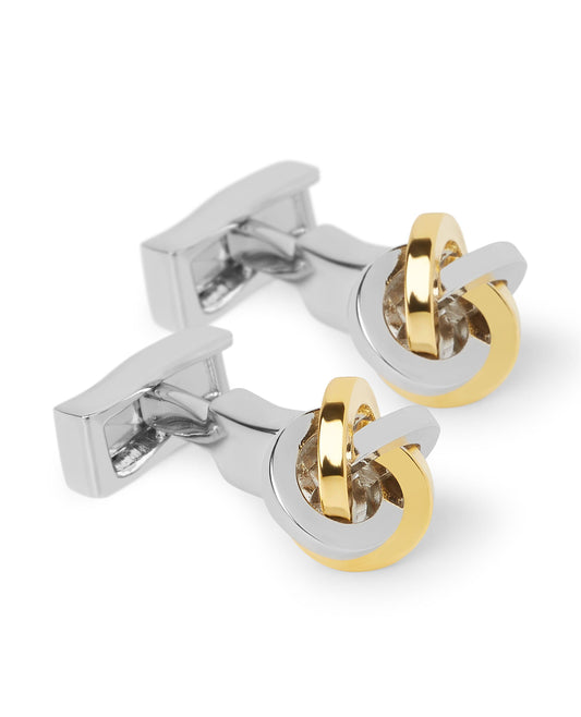 Image 1 of Silver Gold Knot Cufflinks