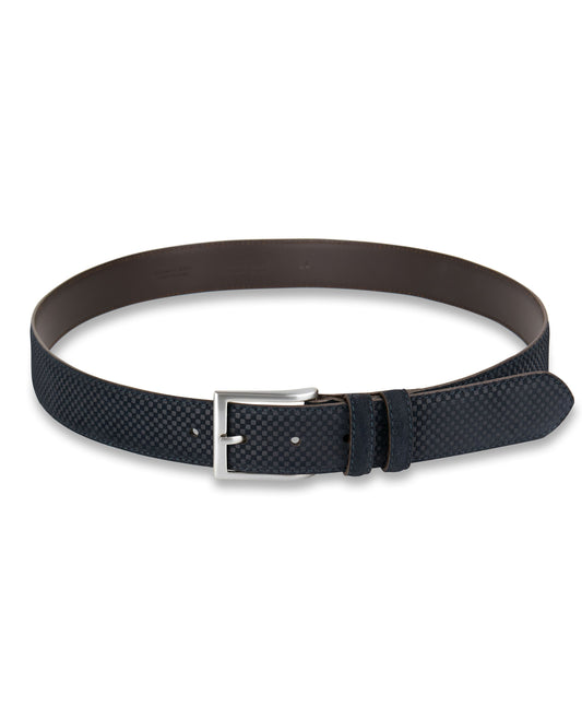 Image 1 of Navy Check Suede Belt