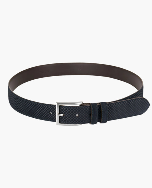 Image 1 of Navy Check Suede Belt
