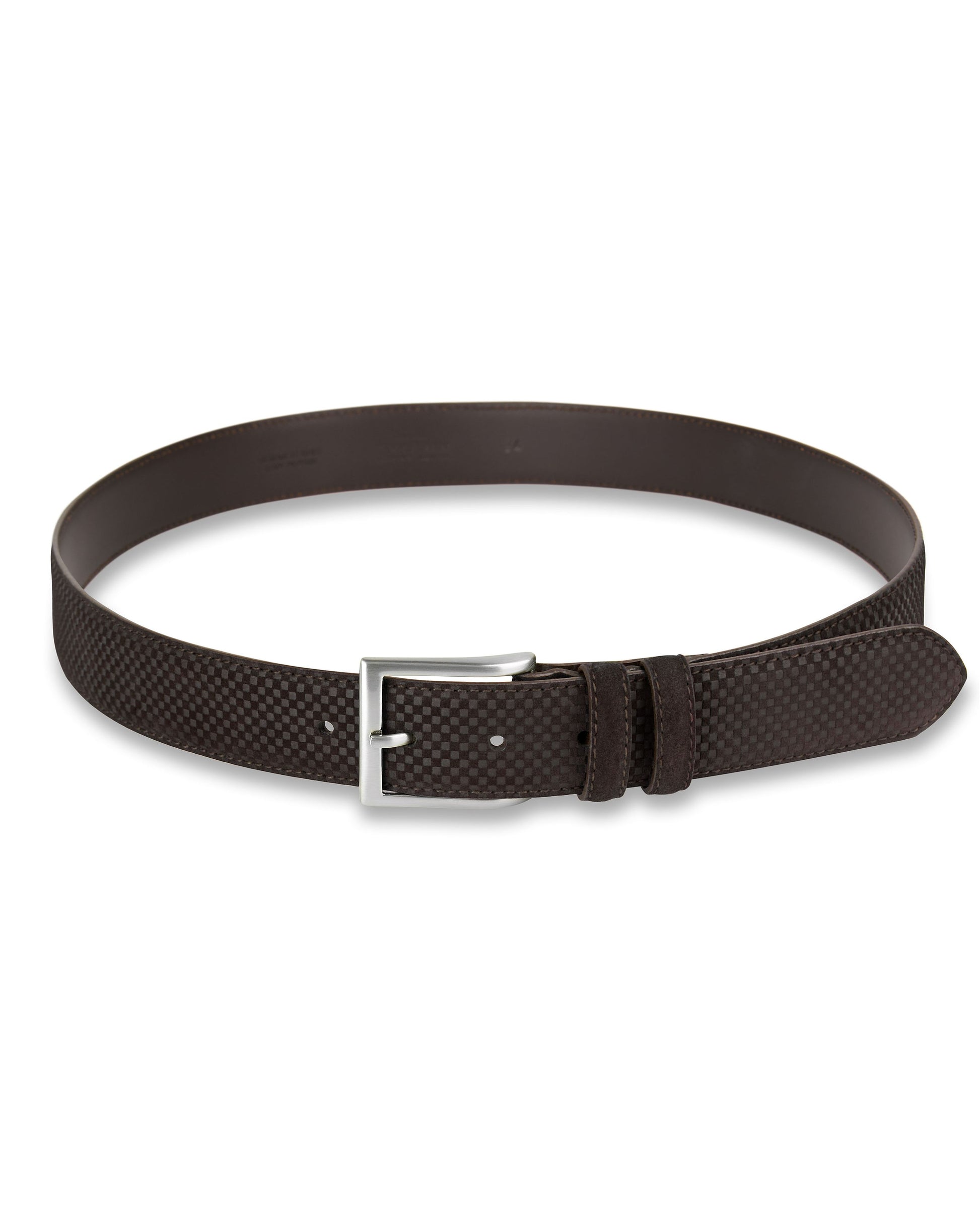 Image 1 of Brown Check Suede Belt
