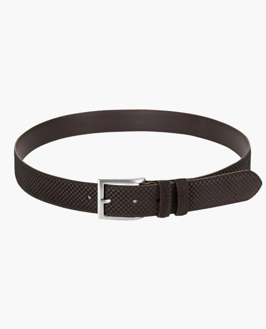 Image 1 of Brown Check Suede Belt