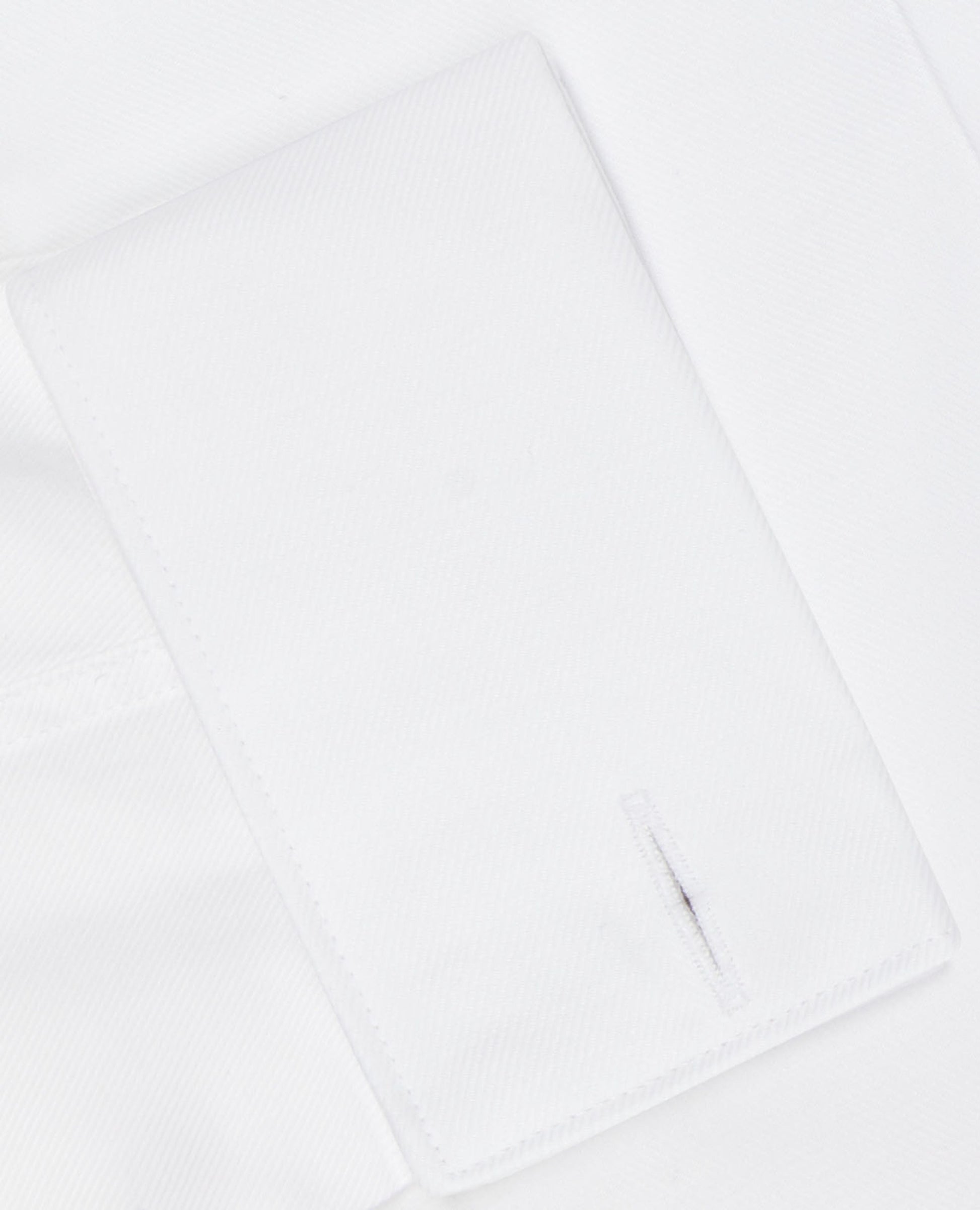 Image 3 of White Twill Super Fitted Double Cuff Cutaway Collar Shirt