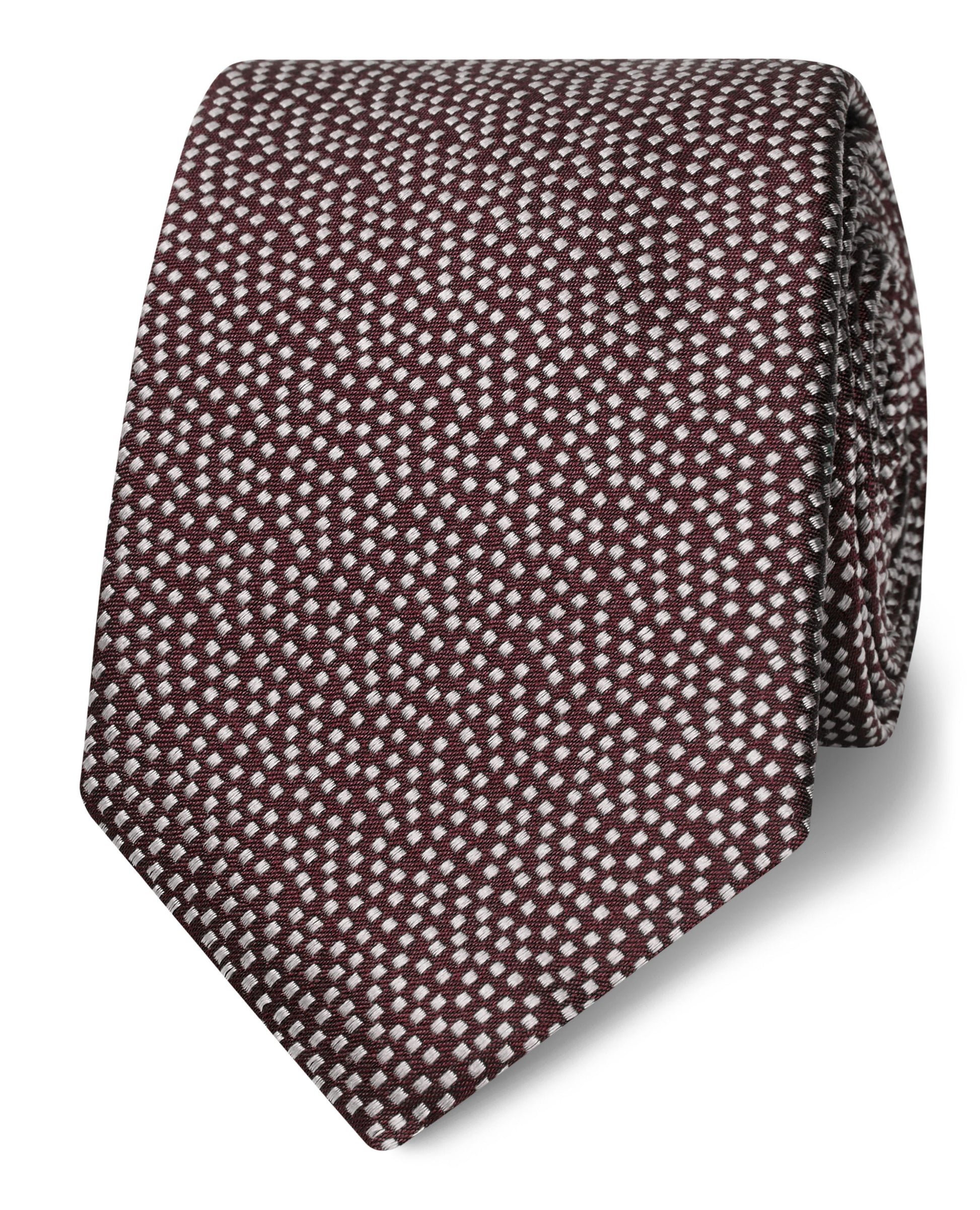 Image 1 of Burgundy Scatter Spot Silk Slim Tie