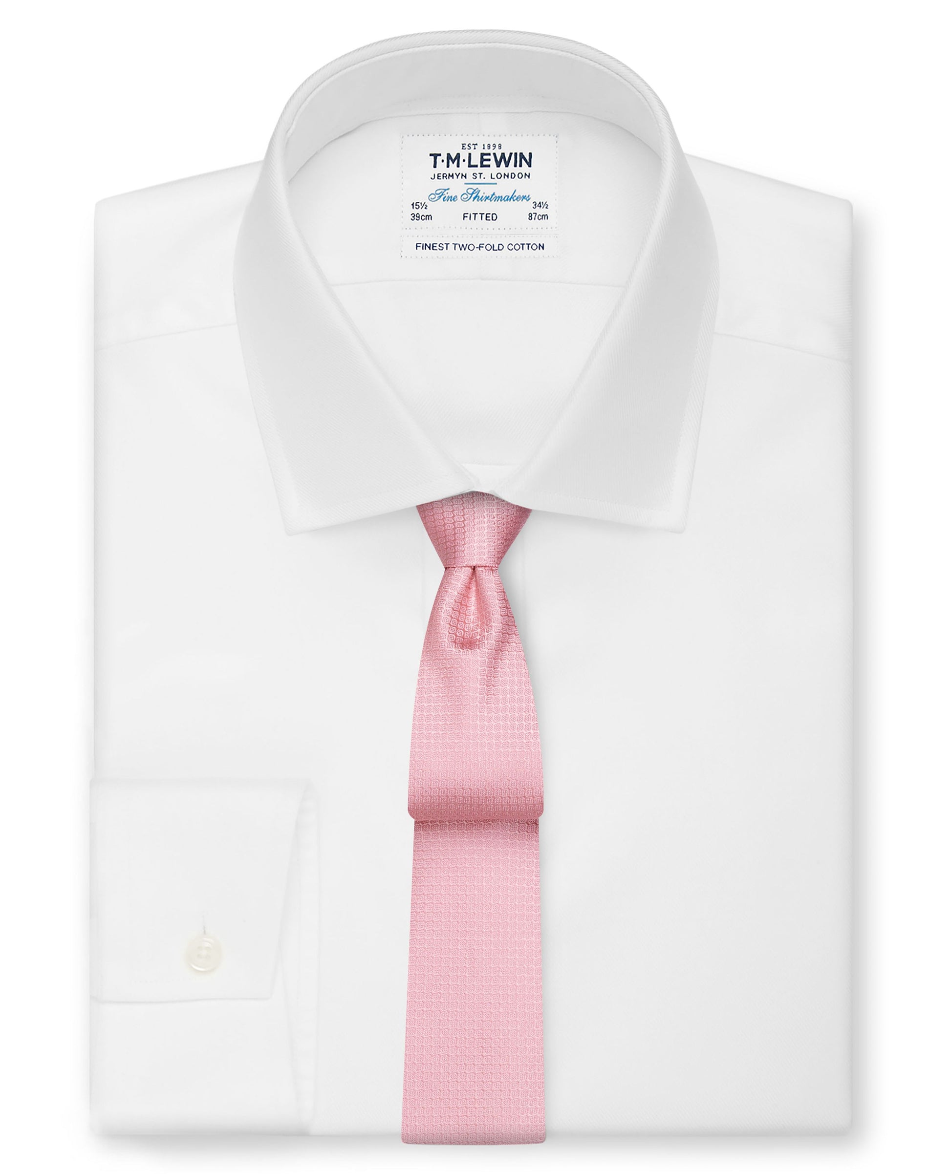 Image 2 of Pink Jacquard Silk Slim Tie