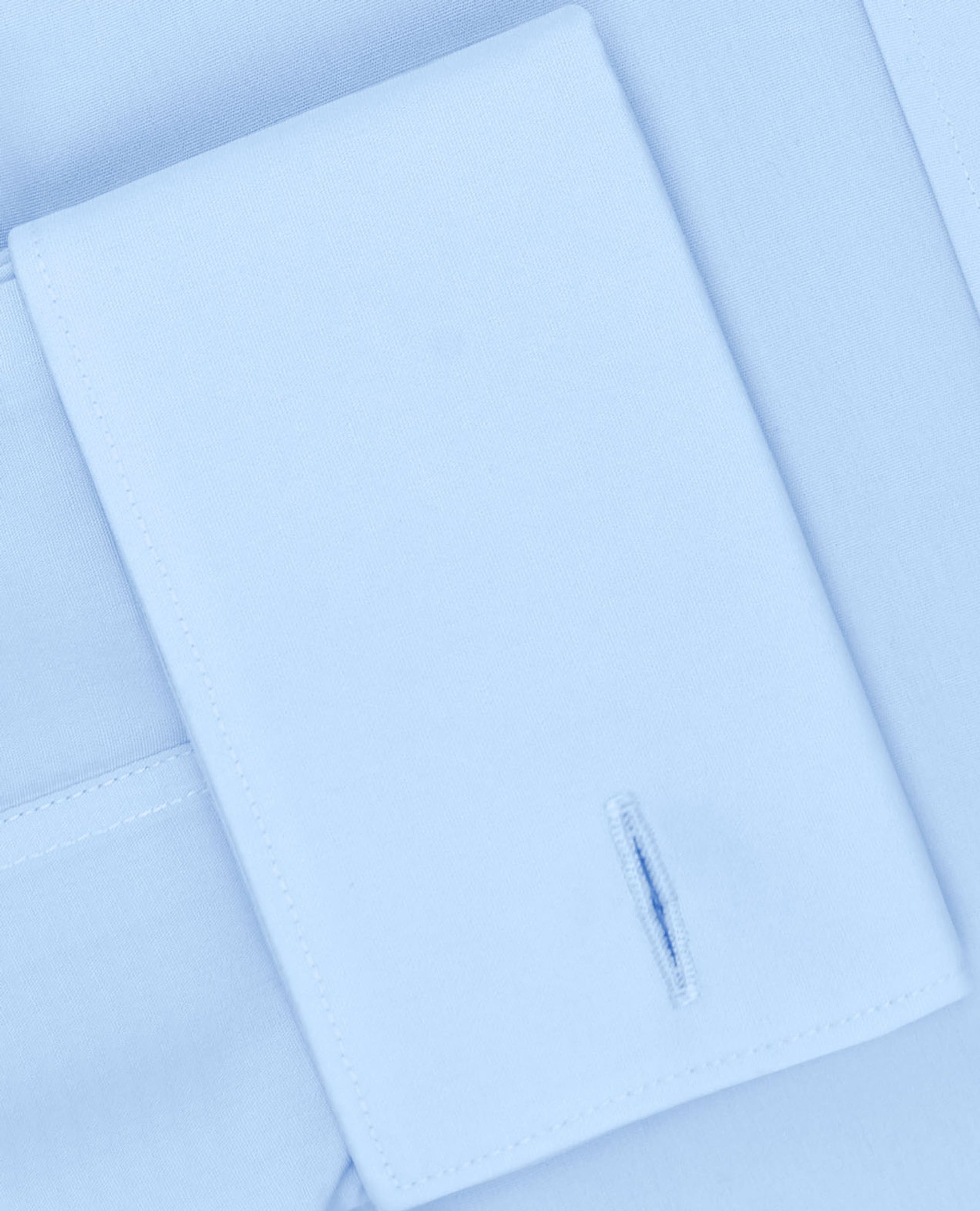 Image 3 of Non-Iron Blue Poplin Regular Fit Double Cuff Cutaway Collar Shirt