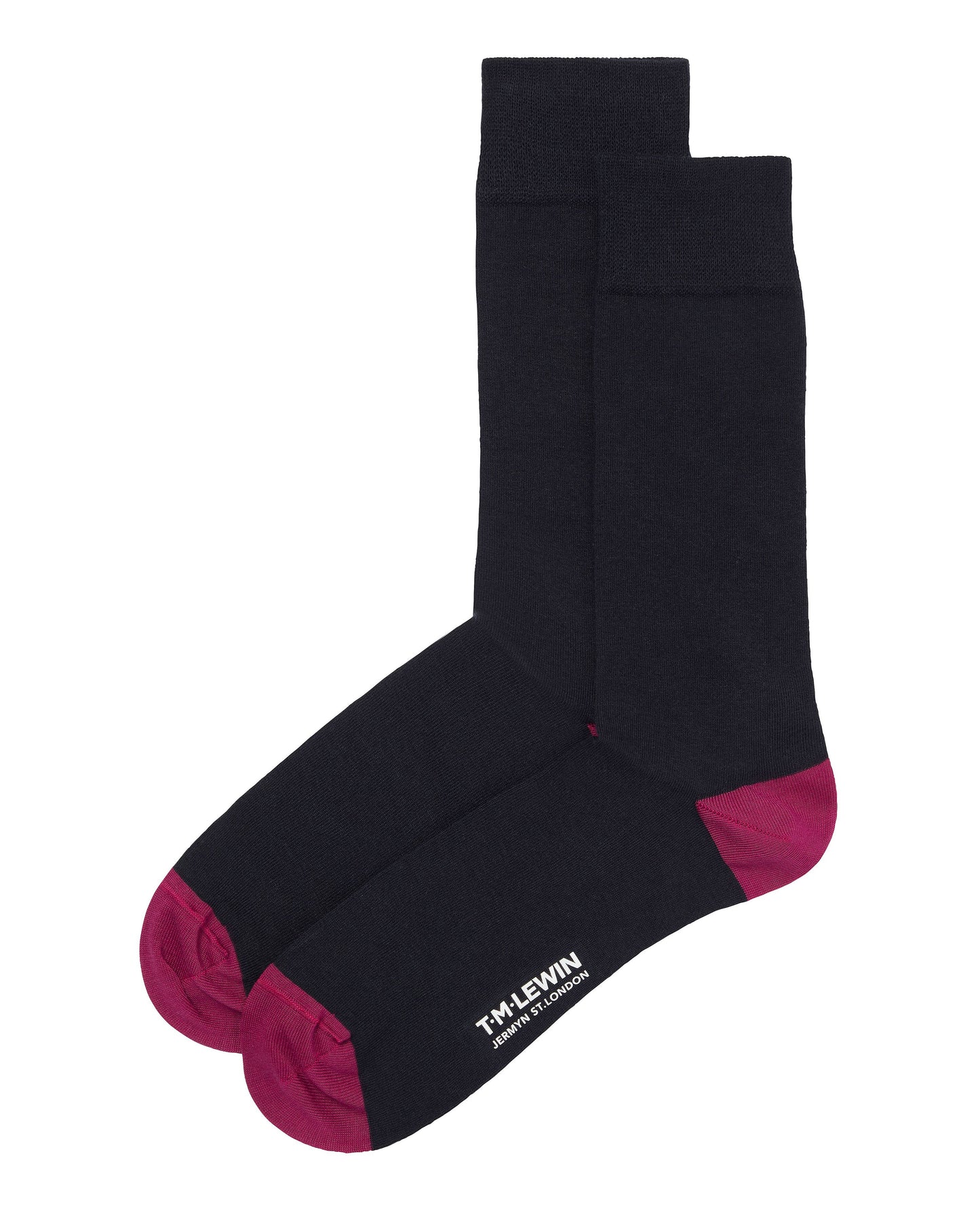 Image 6 of Navy Contrast Heel and Toe 5 Pack Sock Set