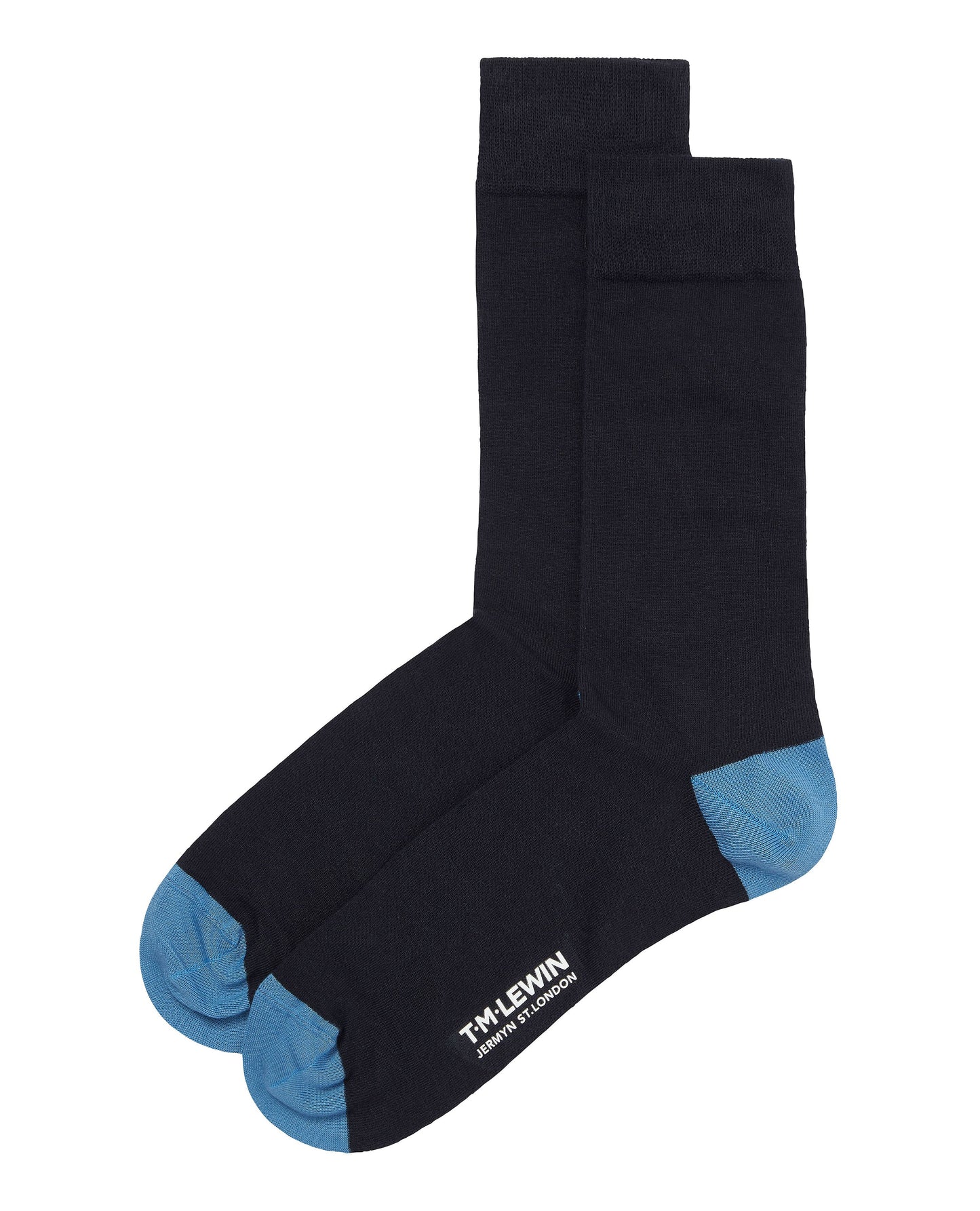 Image 3 of Navy Contrast Heel and Toe 5 Pack Sock Set