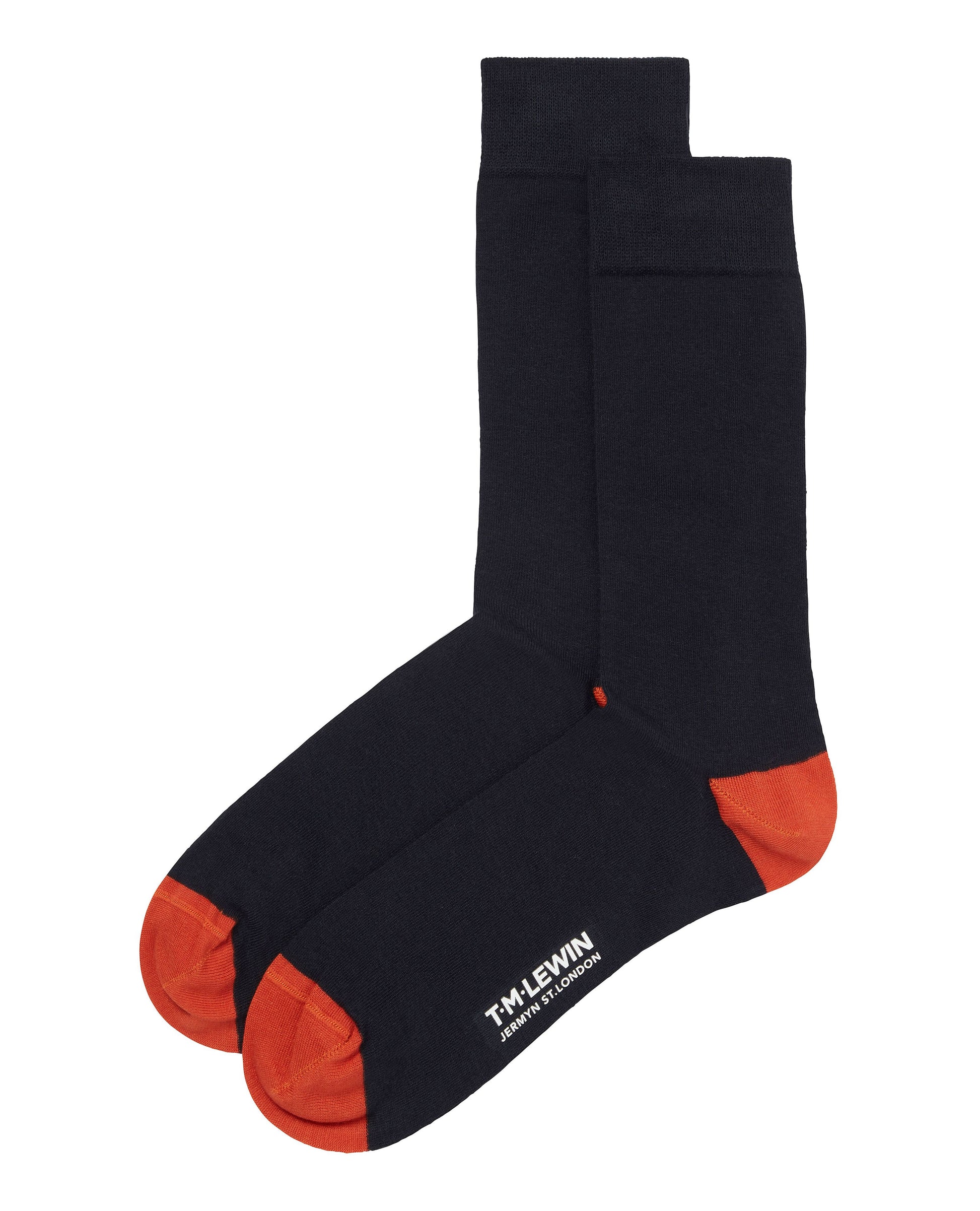 Image 4 of Navy Contrast Heel and Toe 5 Pack Sock Set