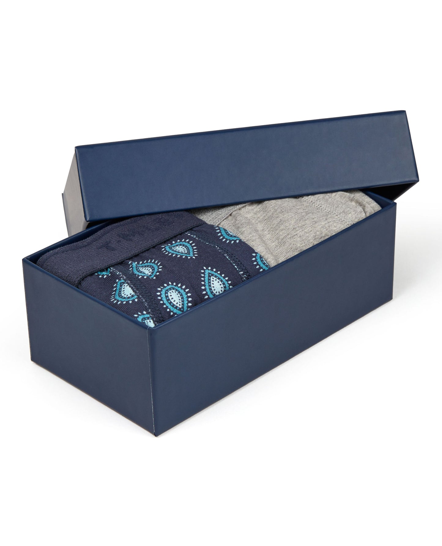 Image 1 of Grey and Paisley Jersey Boxer 2-pack Gift Box