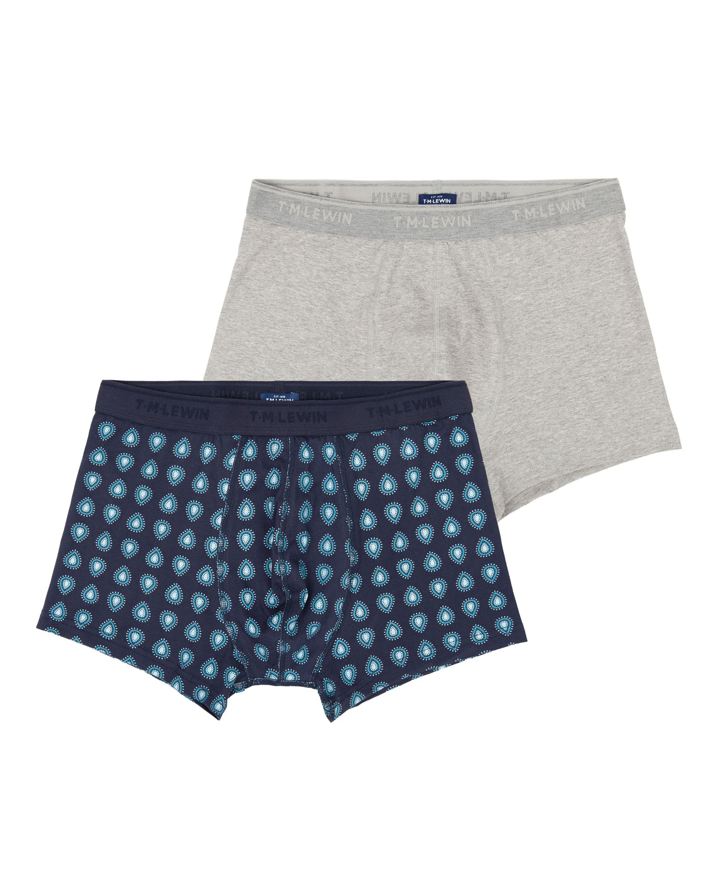 Image 2 of Grey and Paisley Jersey Boxer 2-pack Gift Box