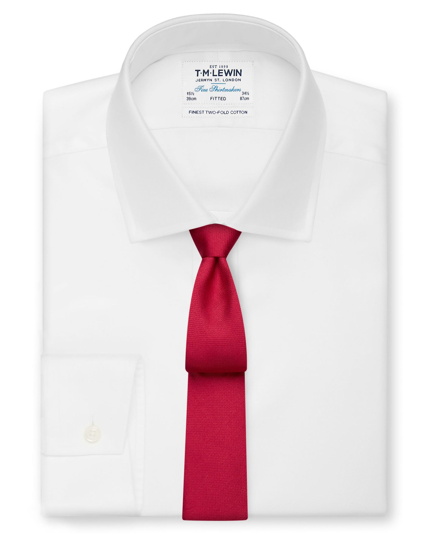 Image 2 of Bogart Slim Red Silk Tie