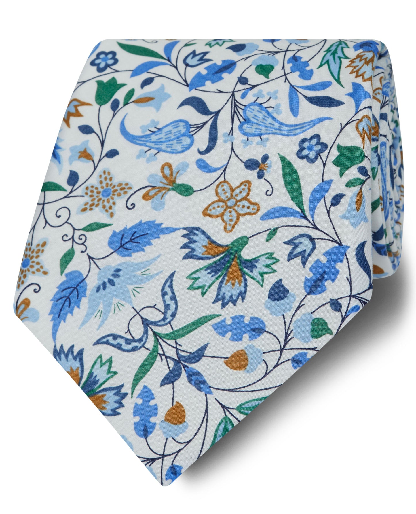 Image 1 of Made with Liberty Fabric Wide White James Francis Print Tie