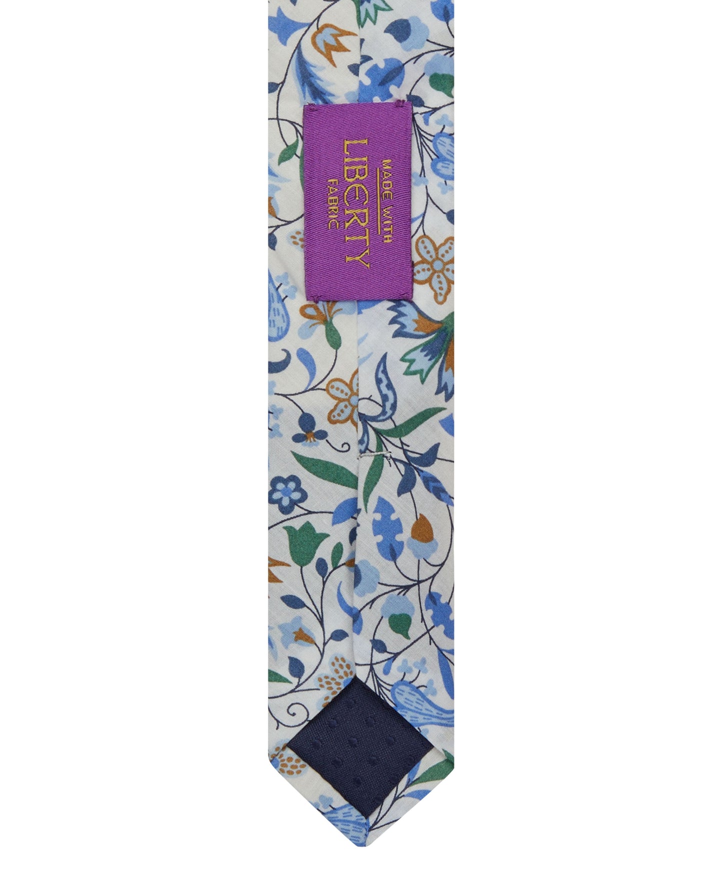 Image 3 of Made with Liberty Fabric Wide White James Francis Print Tie
