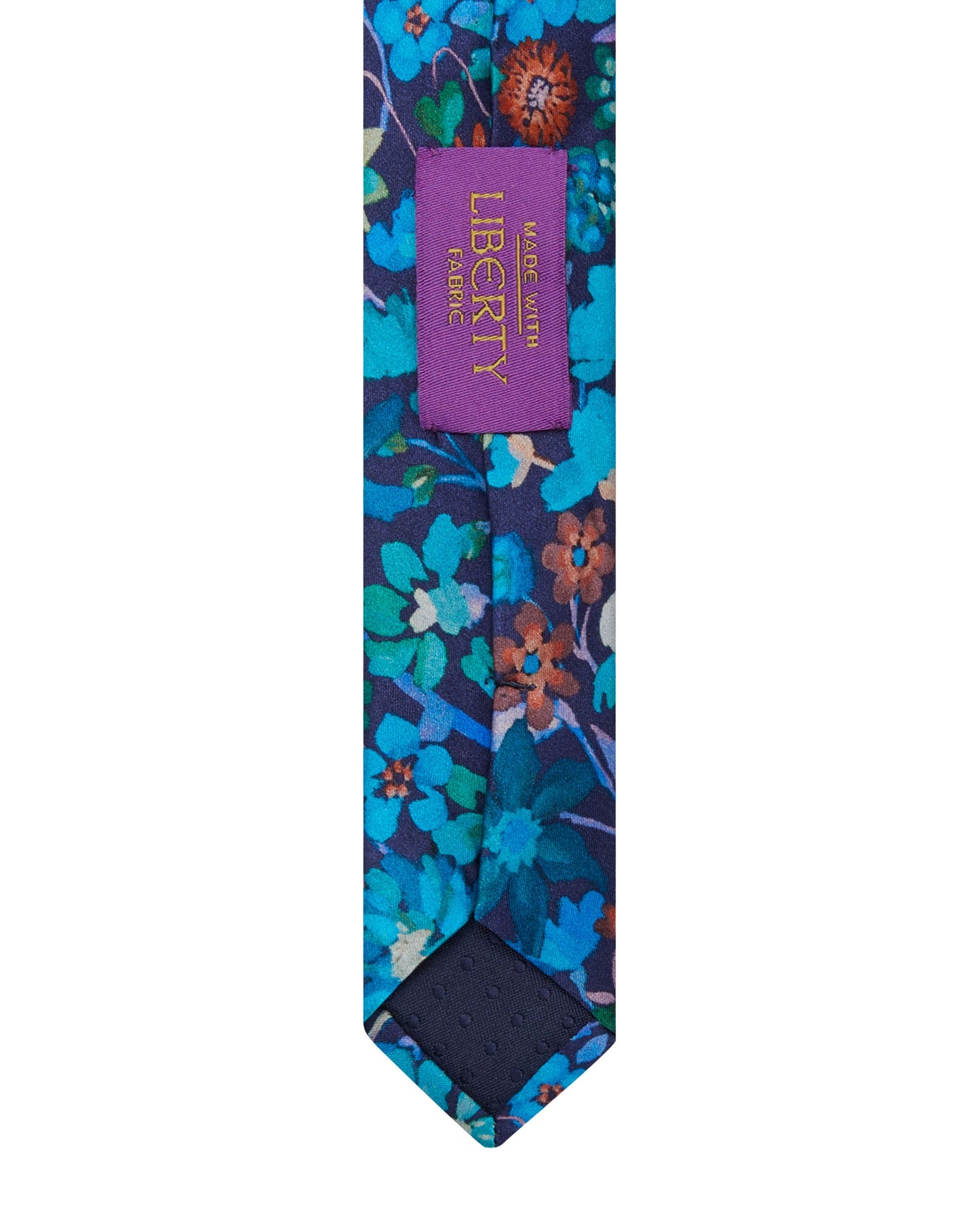 Image 3 of Made with Liberty Fabric Wide Blue Dreams of Belgravia Print Silk Tie