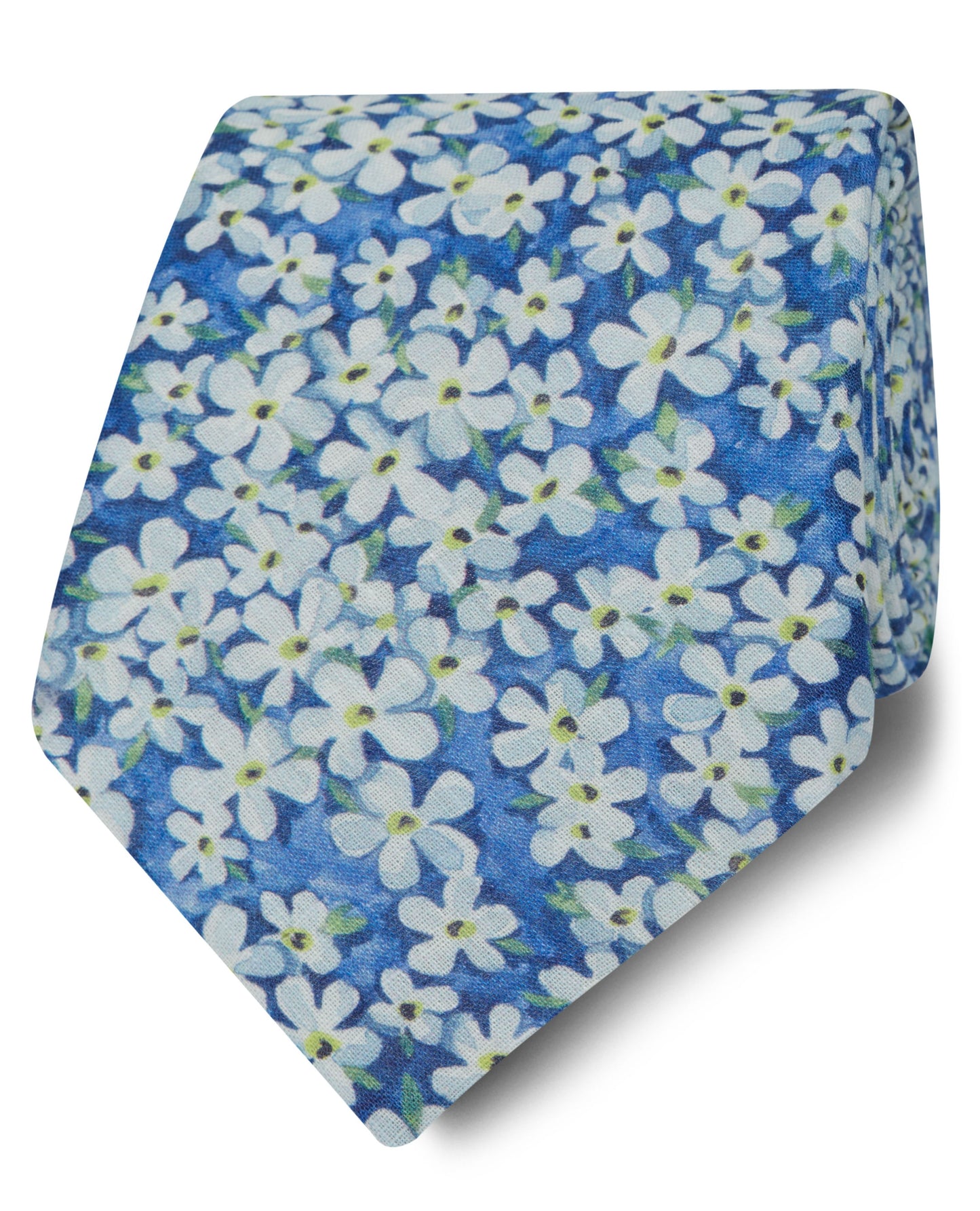 Image 1 of Made with Liberty Fabric Wide White and Green Petal Wish Tie