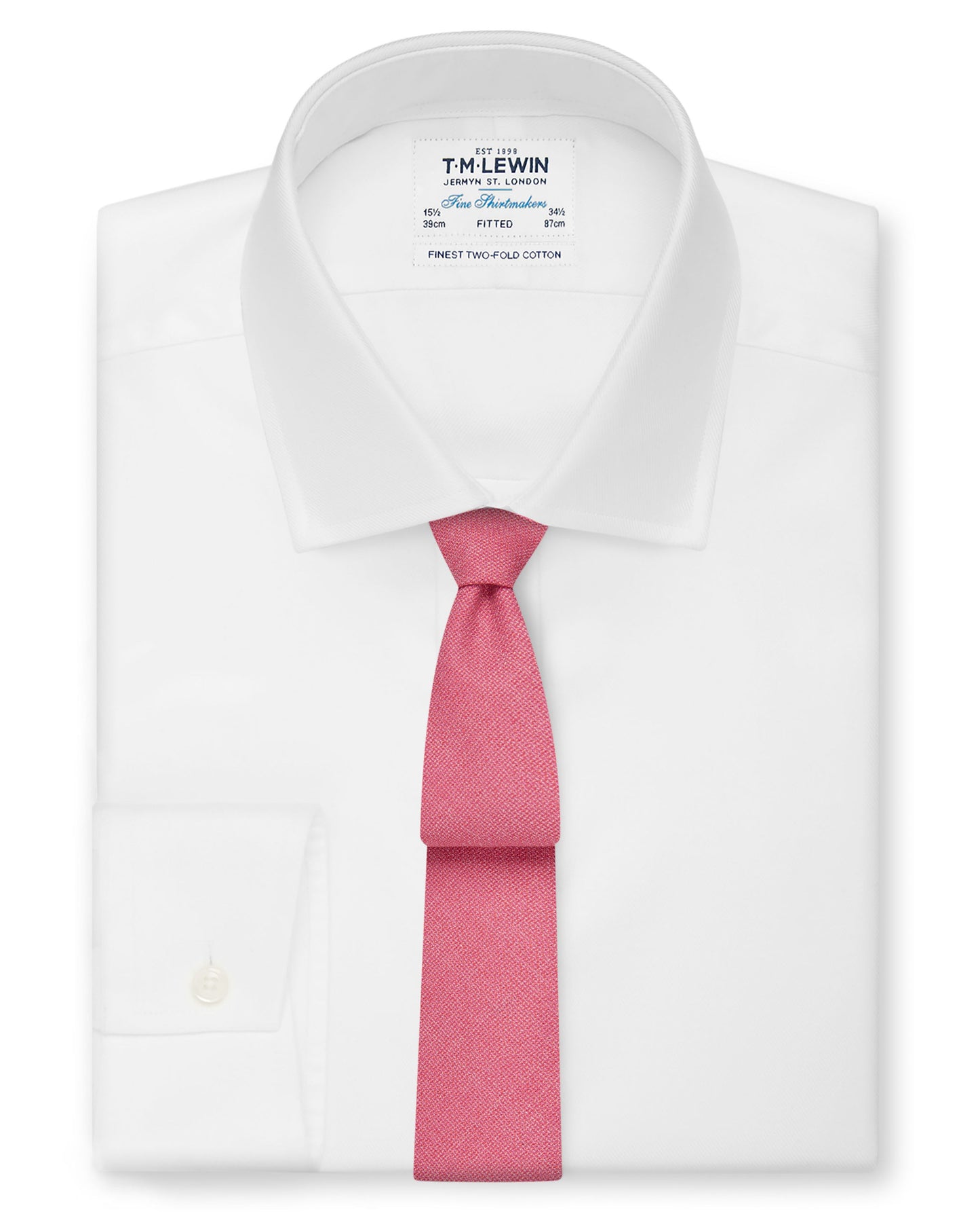 Image 2 of Barberis Slim Pink Textured Wool Tie