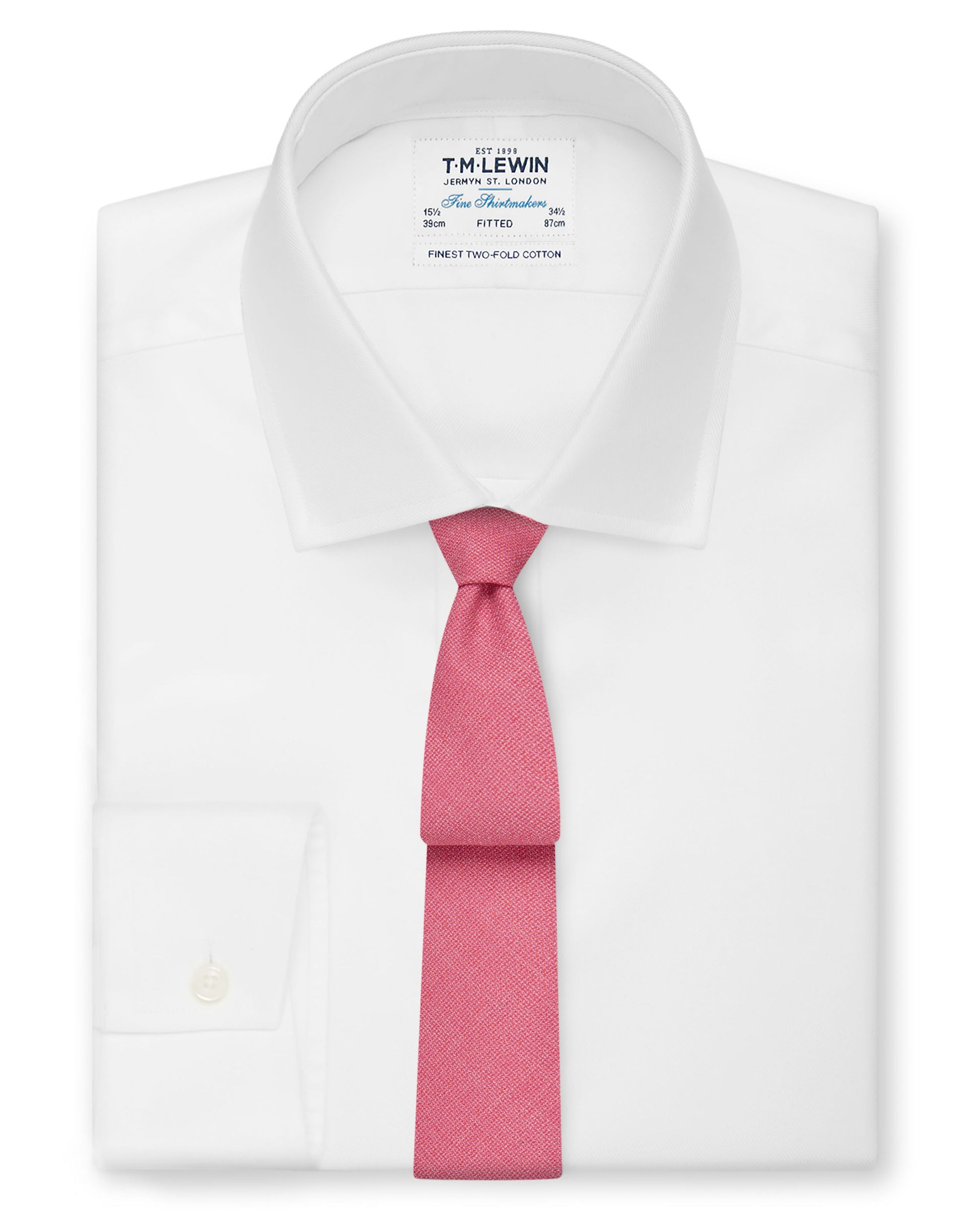 Image 2 of Barberis Slim Pink Textured Wool Tie