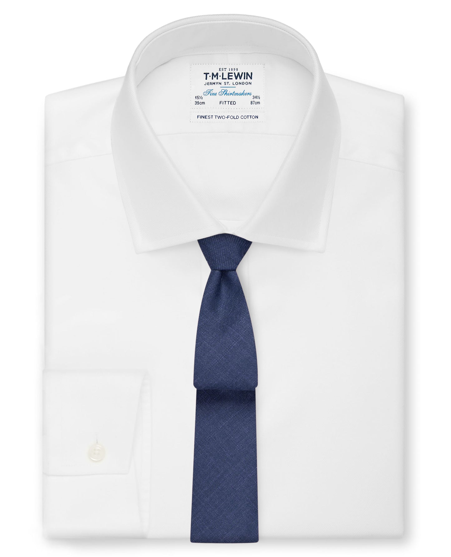 Image 2 of Barberis Slim Navy Textured Wool Blend Tie