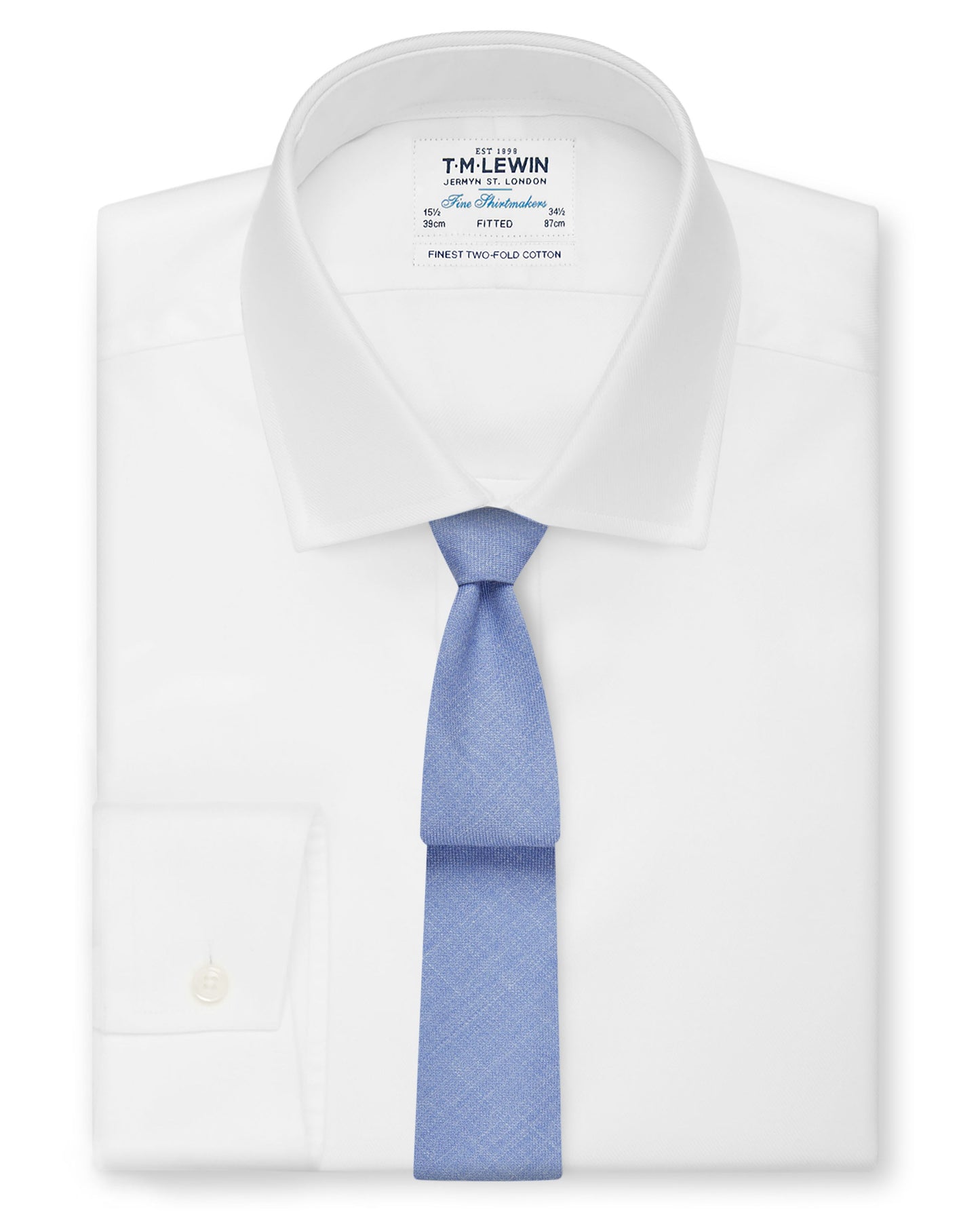 Image 2 of Barberis Slim Blue Textured Wool Blend Tie