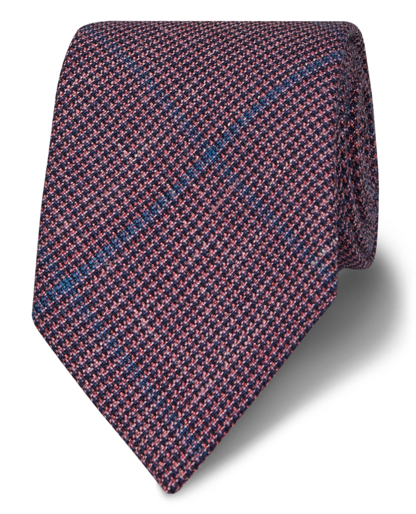 Image 1 of Barberis Slim Pink and Blue Check Wool Blend Tie