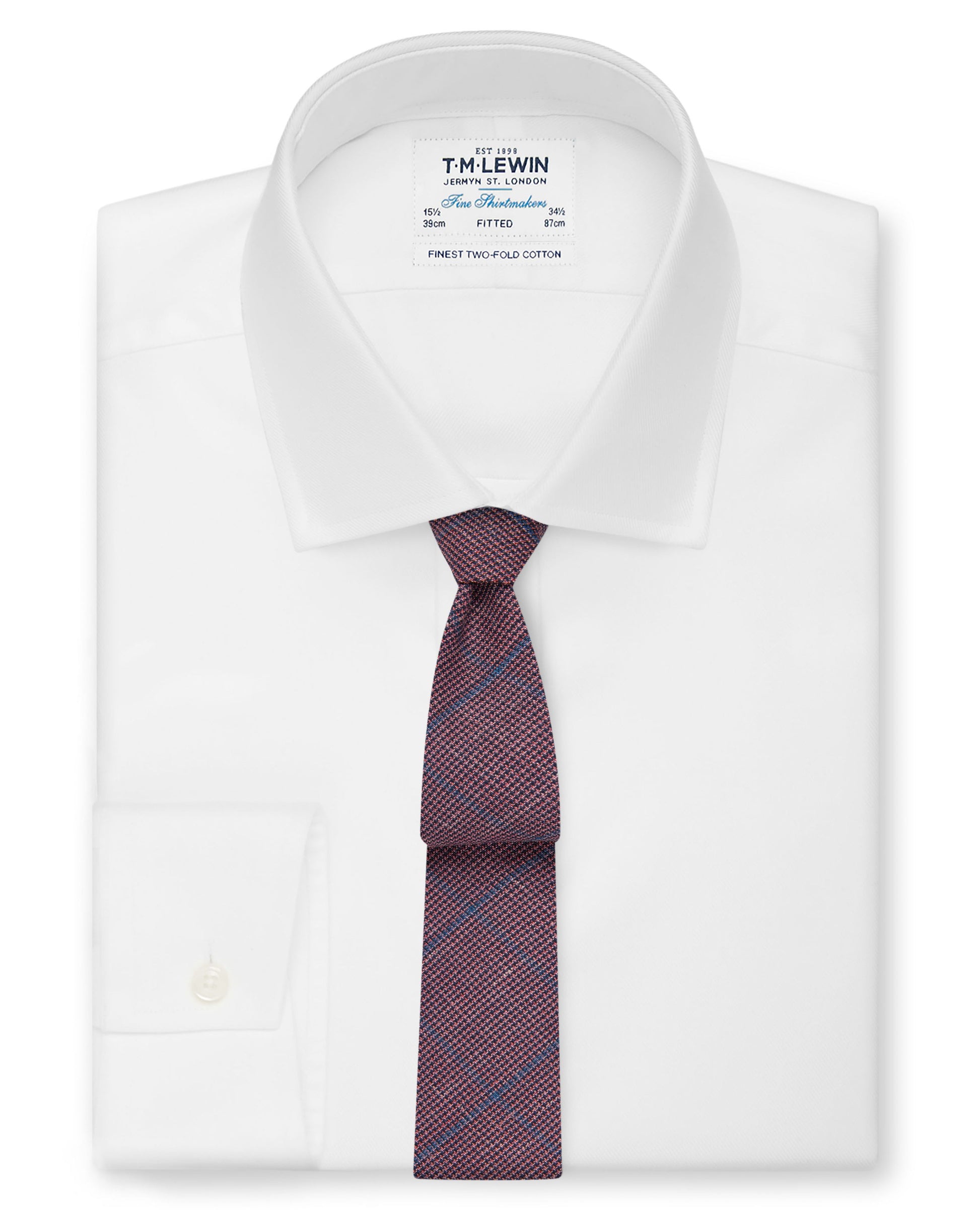 Image 2 of Barberis Slim Pink and Blue Check Wool Blend Tie