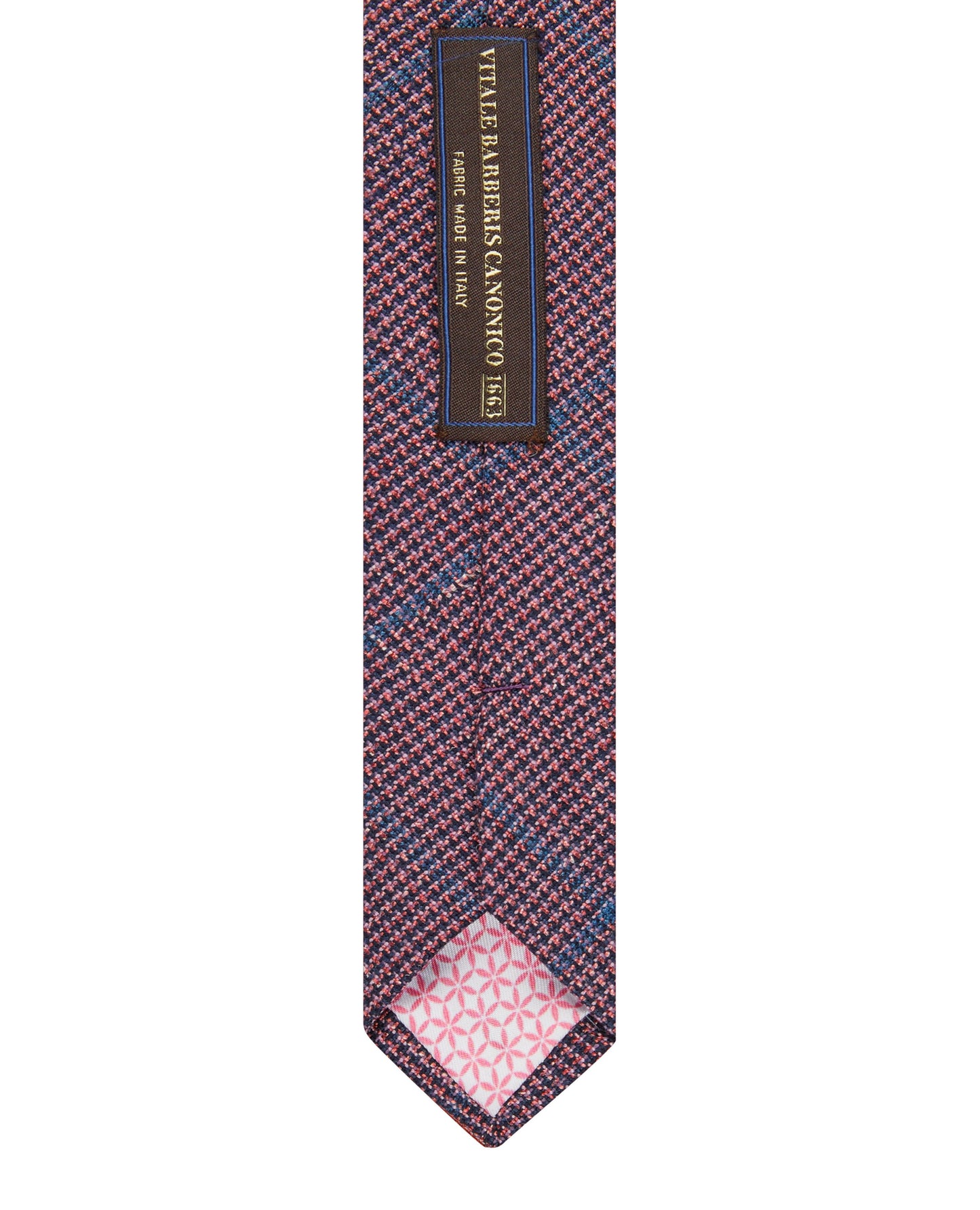 Image 3 of Barberis Slim Pink and Blue Check Wool Blend Tie