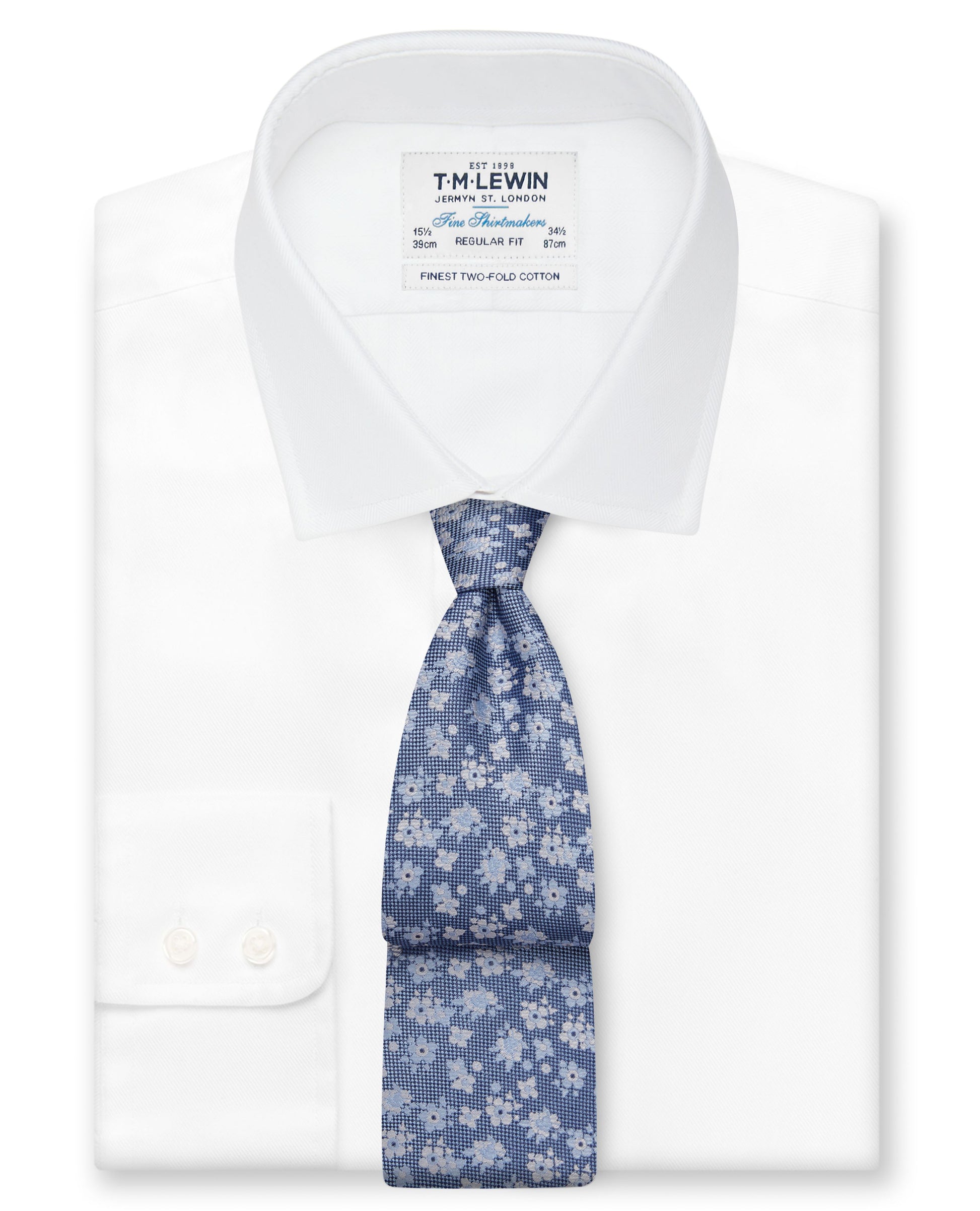Image 2 of Occasionwear Wide Blue Floral Silk Tie