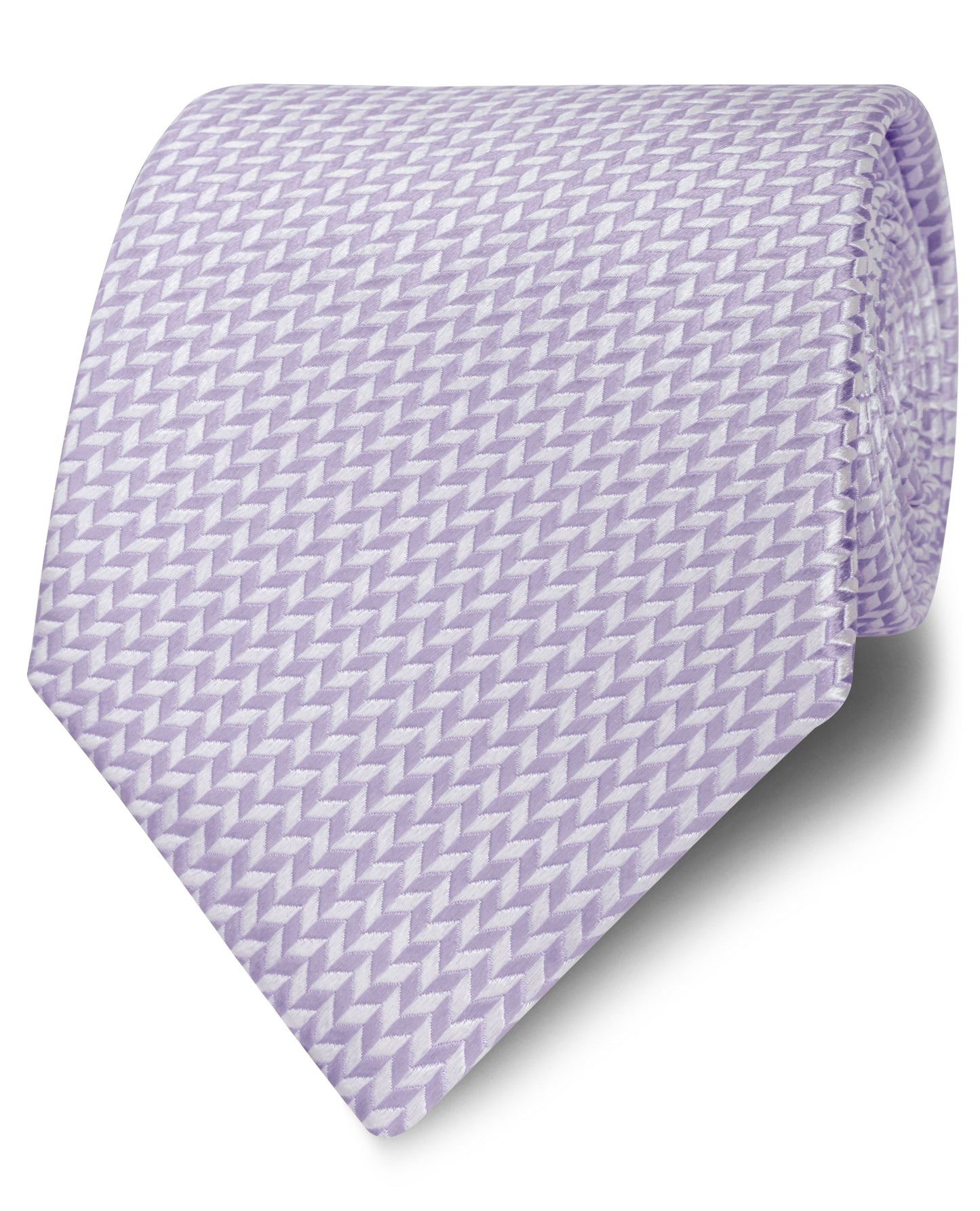Image 1 of Occasionwear Wide Lilac Zig Zag Silk Tie