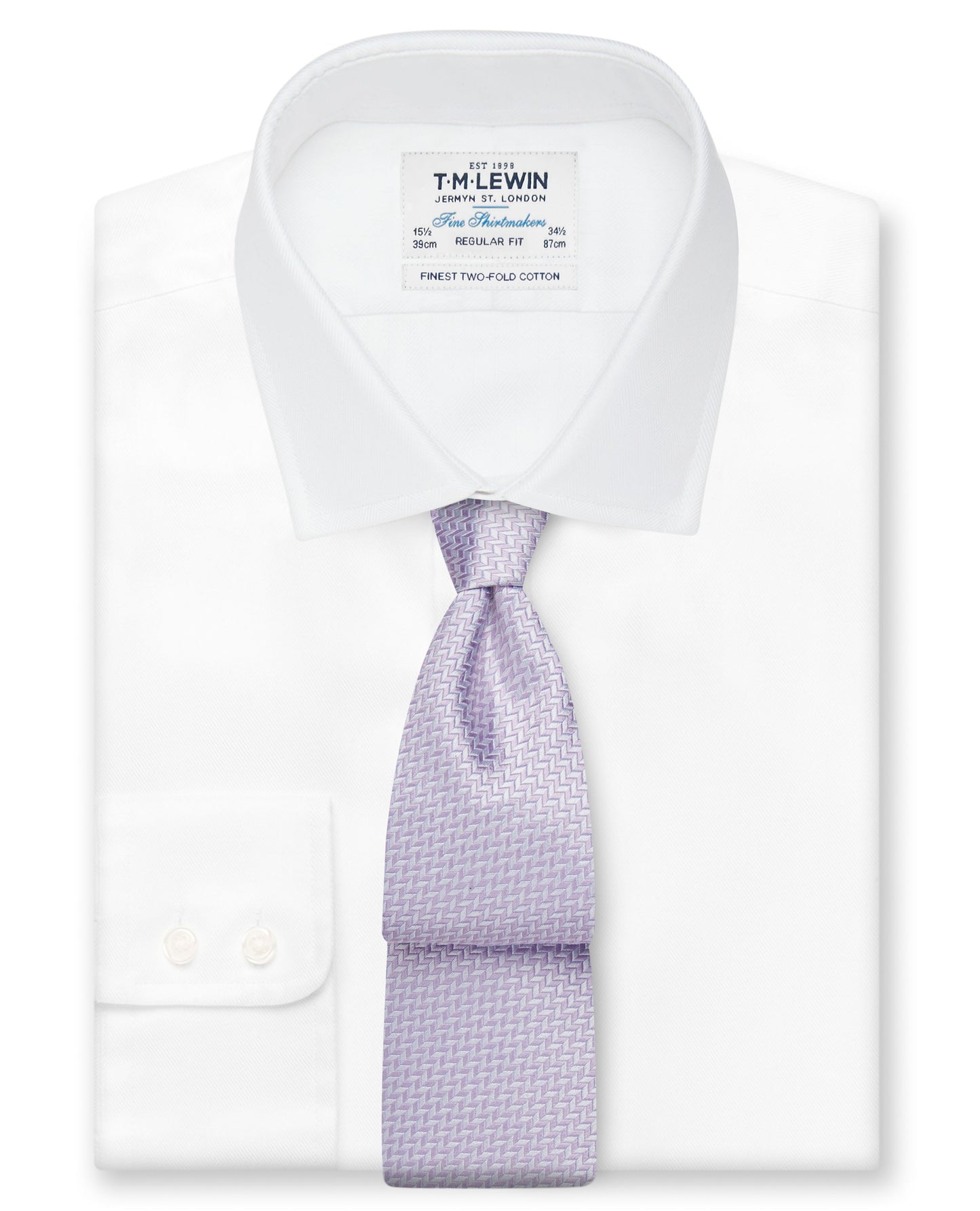Image 2 of Occasionwear Wide Lilac Zig Zag Silk Tie