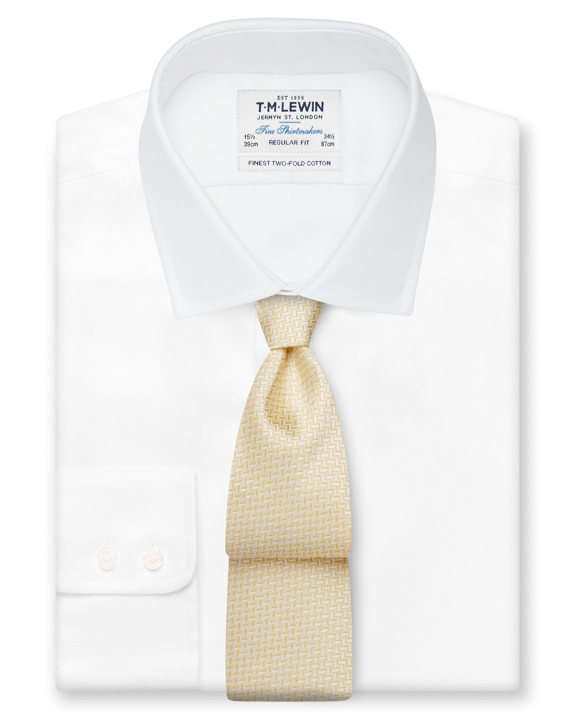 Image 2 of Occasionwear Wide Yellow Zig Zag Silk Tie
