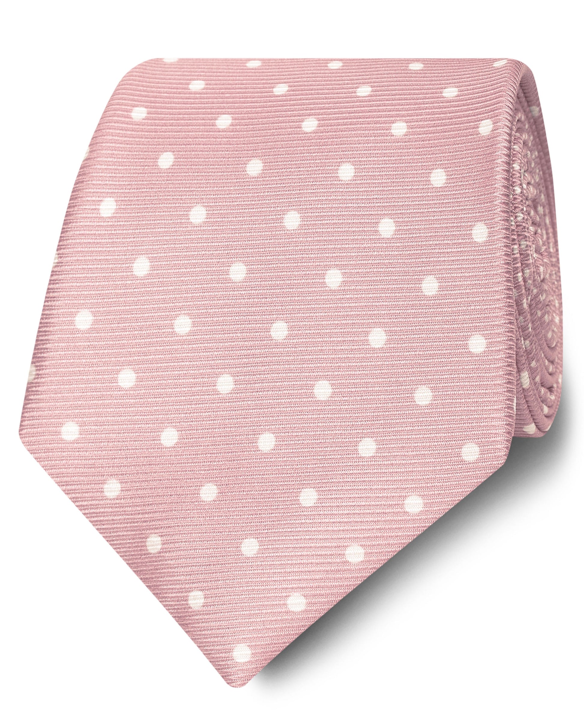 Image 1 of Occasionwear Wide Pink Spot Silk Tie