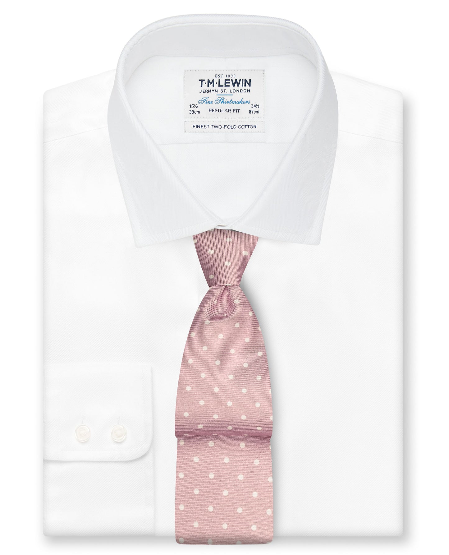 Image 2 of Occasionwear Wide Pink Spot Silk Tie