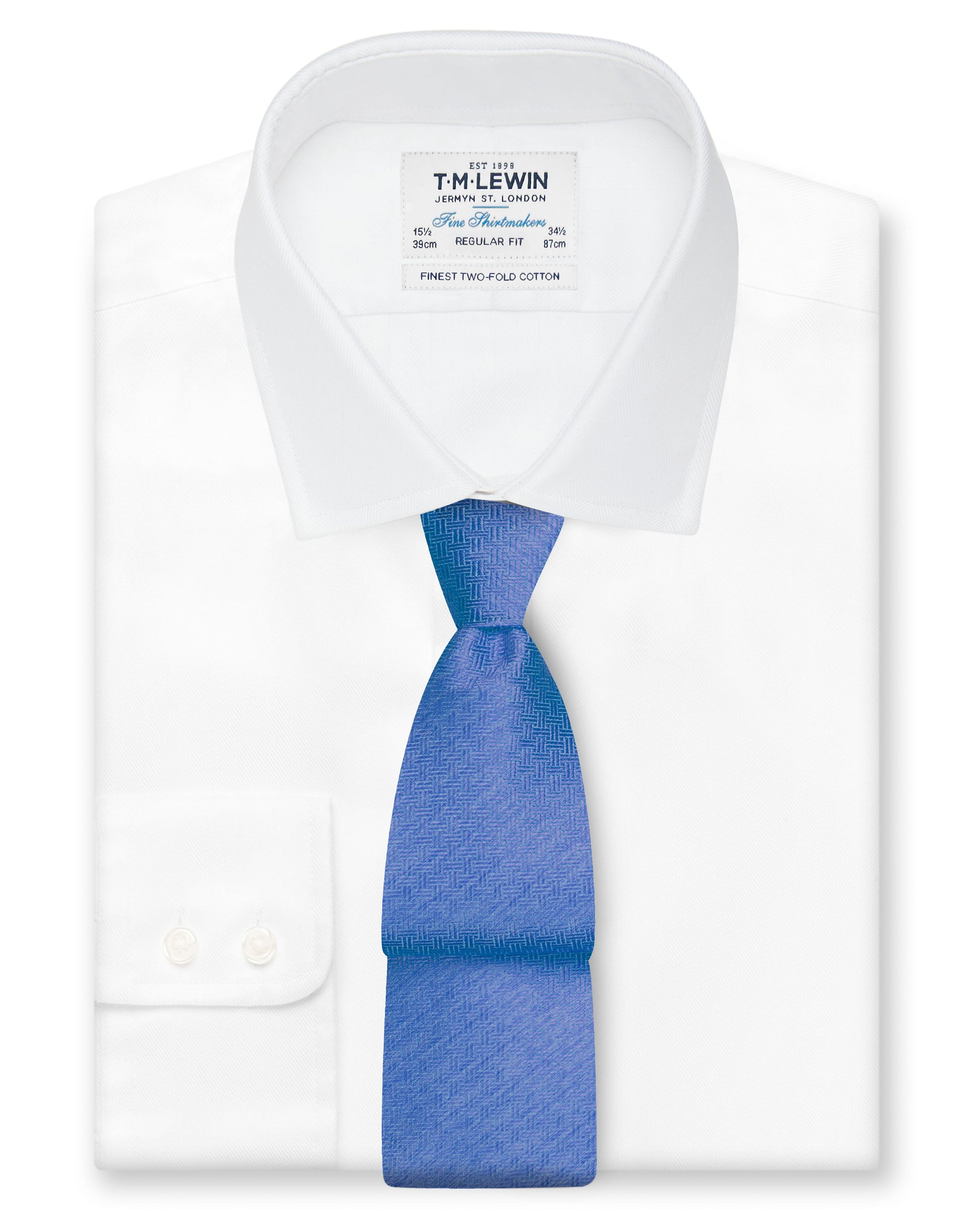 Image 2 of 7-Fold Wide Blue Silk Tie