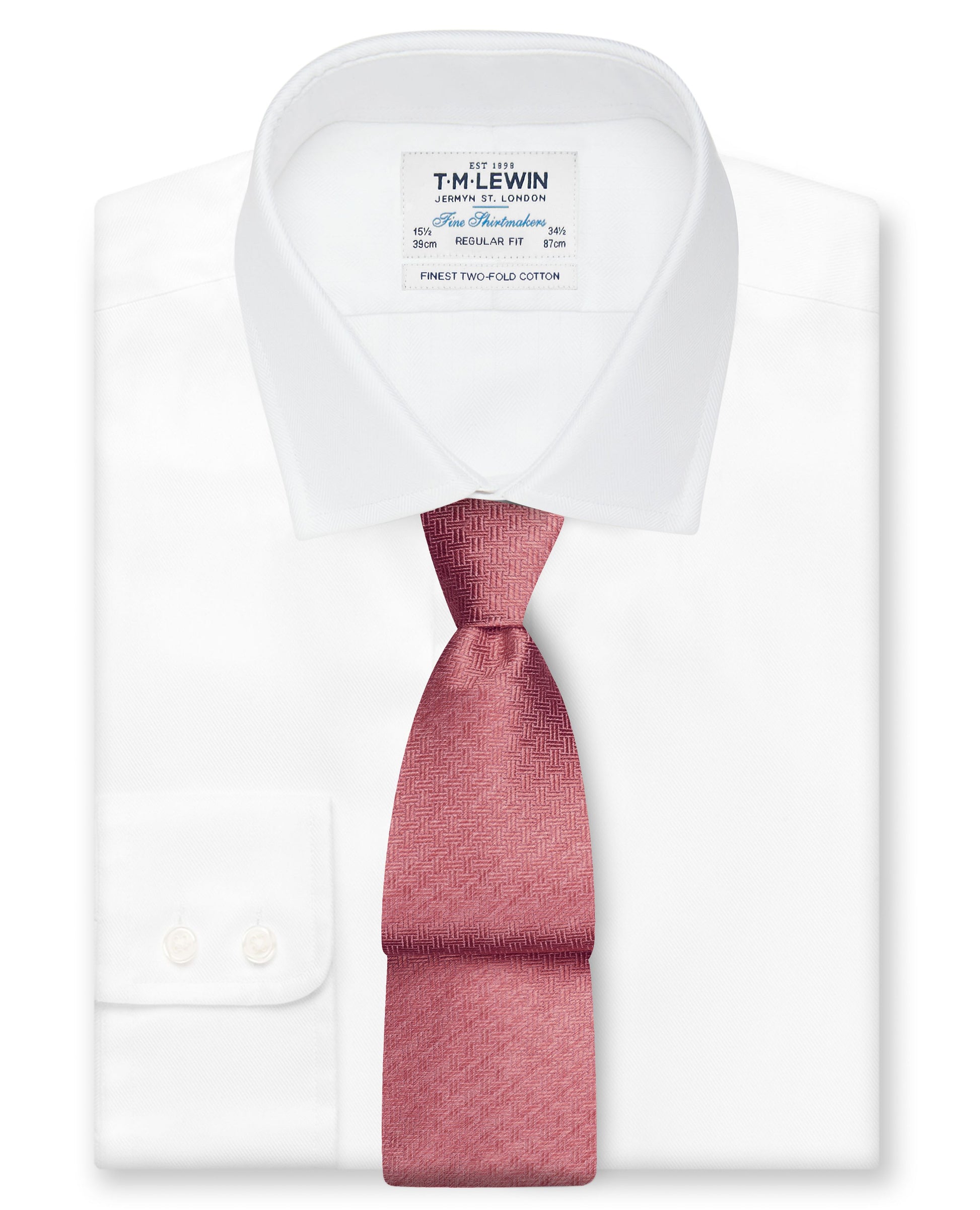 Image 2 of 7-Fold Wide Dark Pink Silk Tie