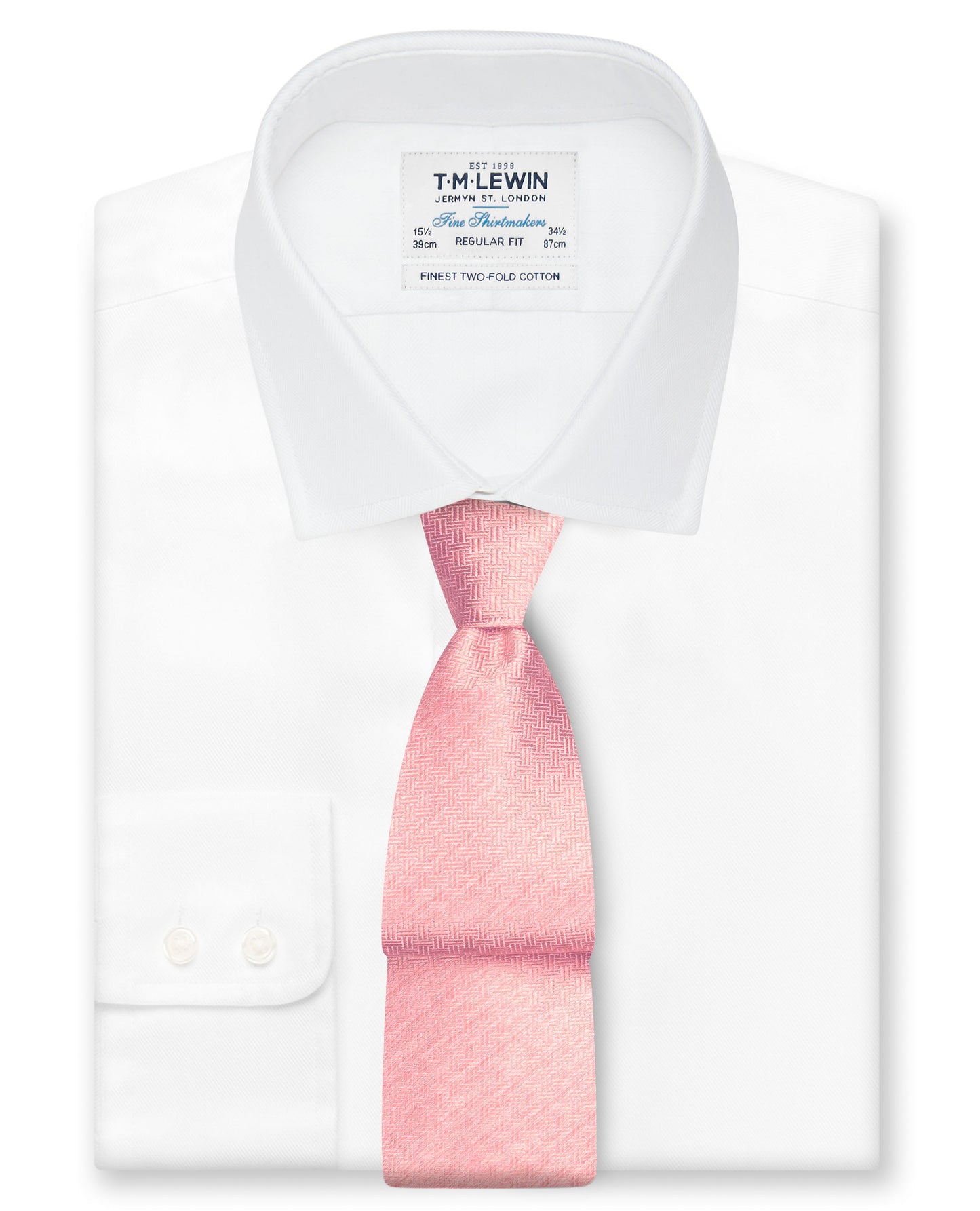Image 2 of 7-Fold Wide Light Pink Silk Tie