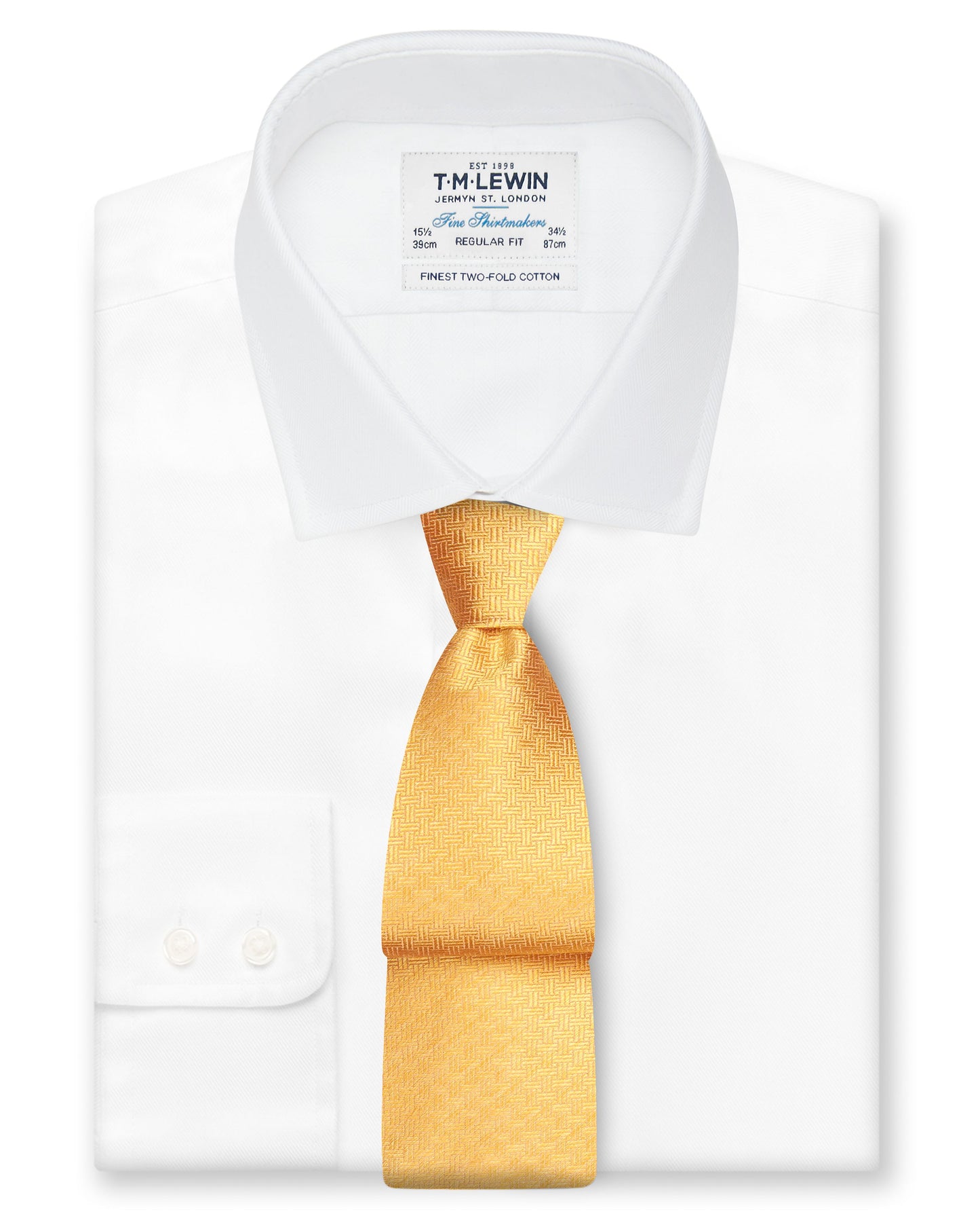 Image 2 of 7-Fold Wide Yellow Silk Tie