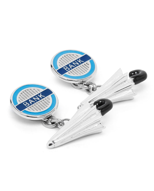 Image 1 of Veritas Blue Bank Umbrella Cufflinks