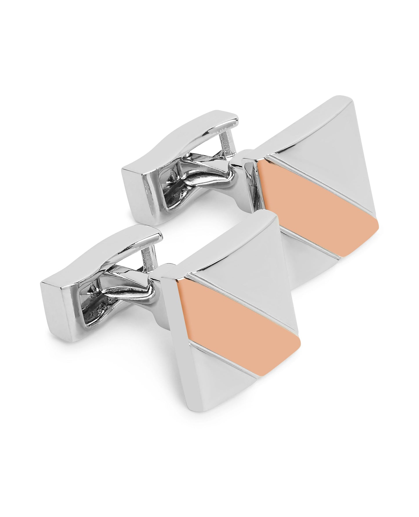 Image 1 of Silver and Rose Gold Square Cufflinks