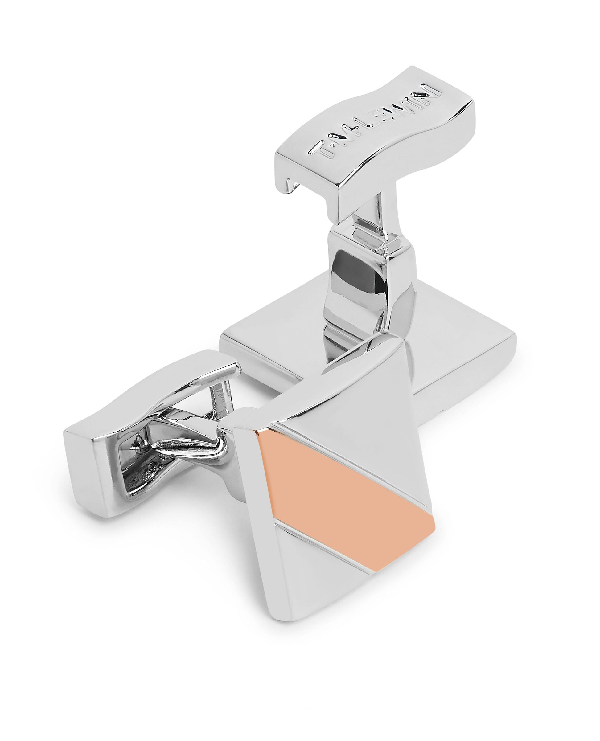 Image 3 of Silver and Rose Gold Square Cufflinks