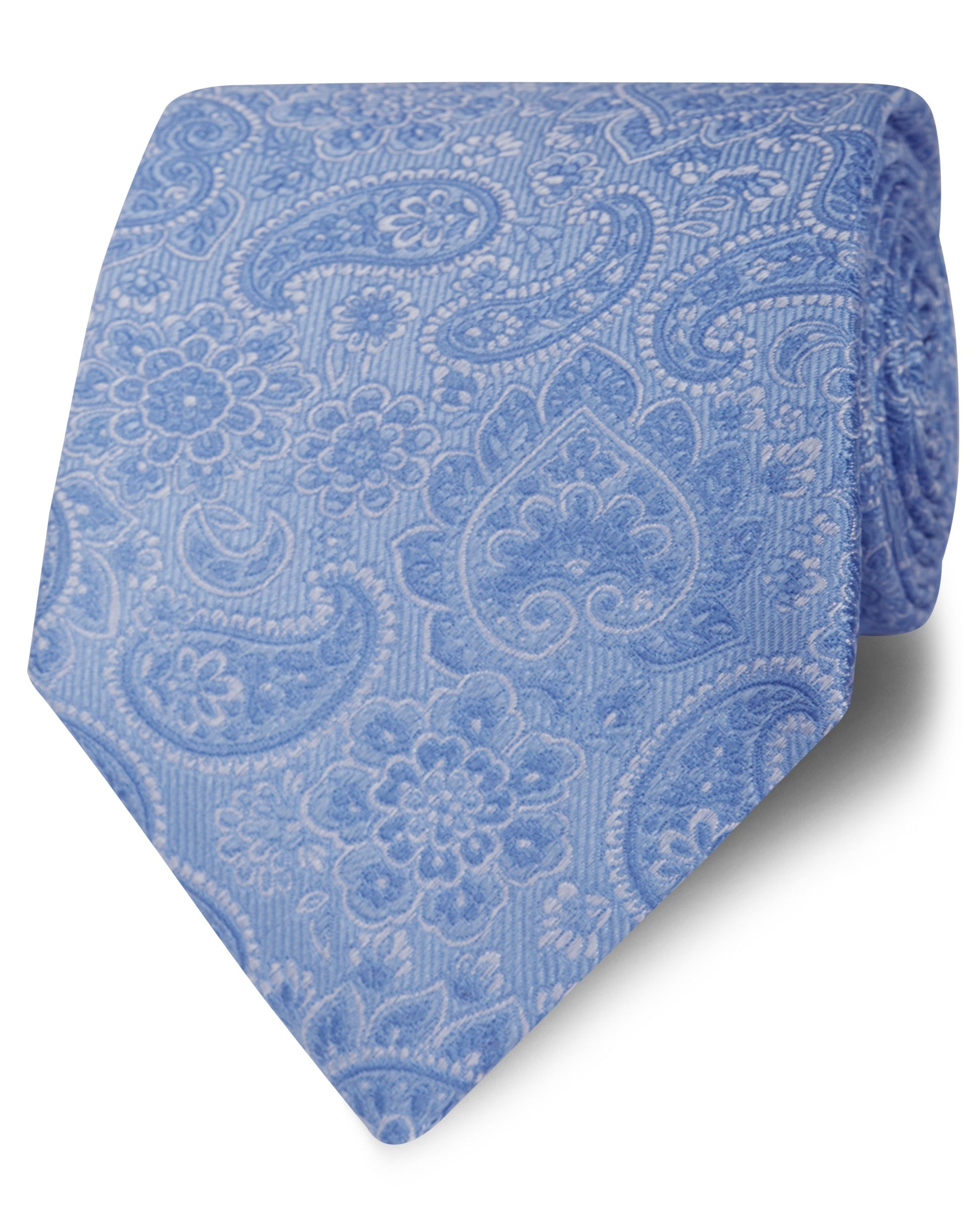 Image 1 of Occasionwear Wide Blue Paisley Silk Tie