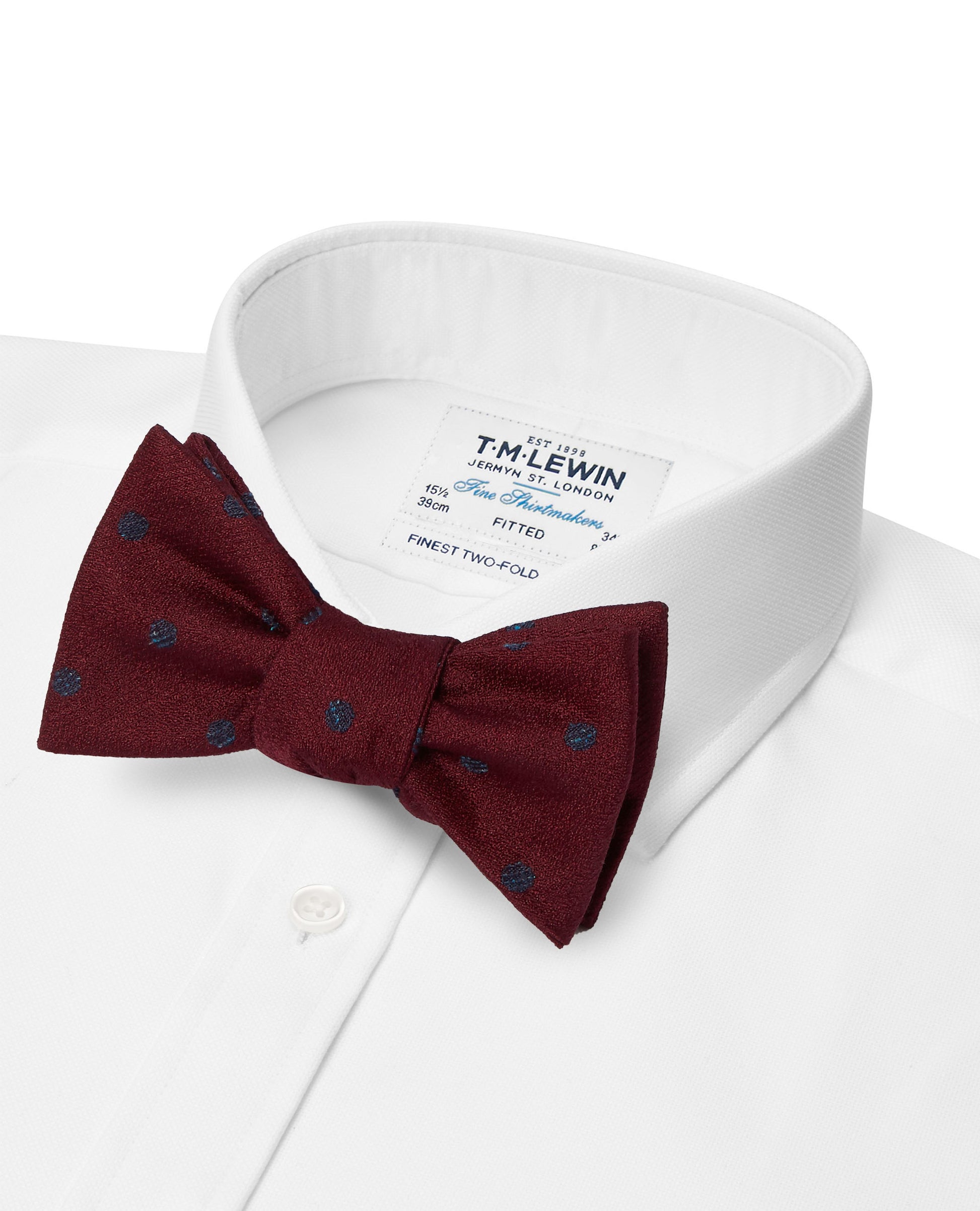 Image 2 of Burgundy Spot Self Tie Bow Tie