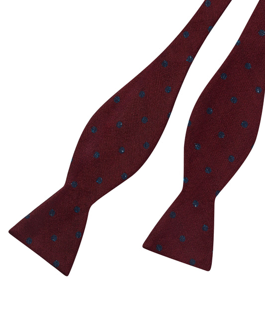 Image 1 of Burgundy Spot Self Tie Bow Tie