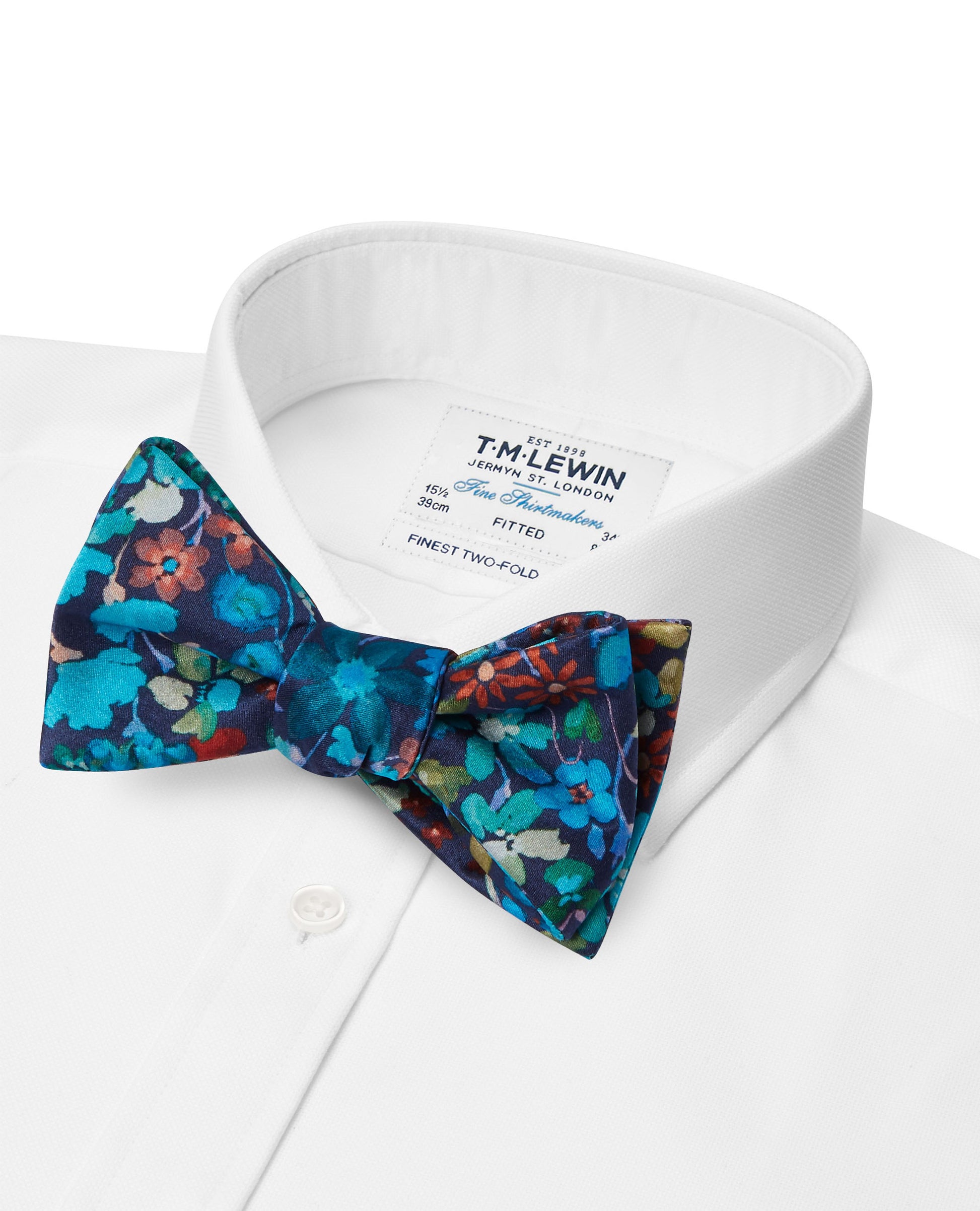 Image 1 of Made with Liberty Fabric Dreams of Belgravia Print Self Tie Bow Tie