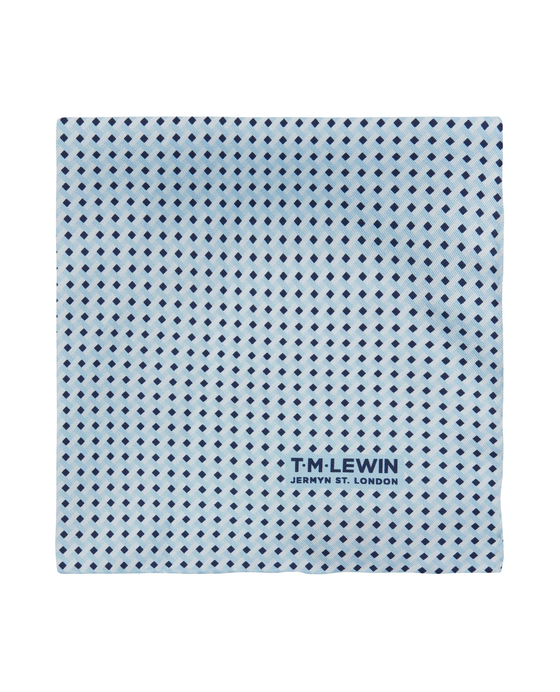 Image 1 of Silk Blue Crosshatch Pocket Square