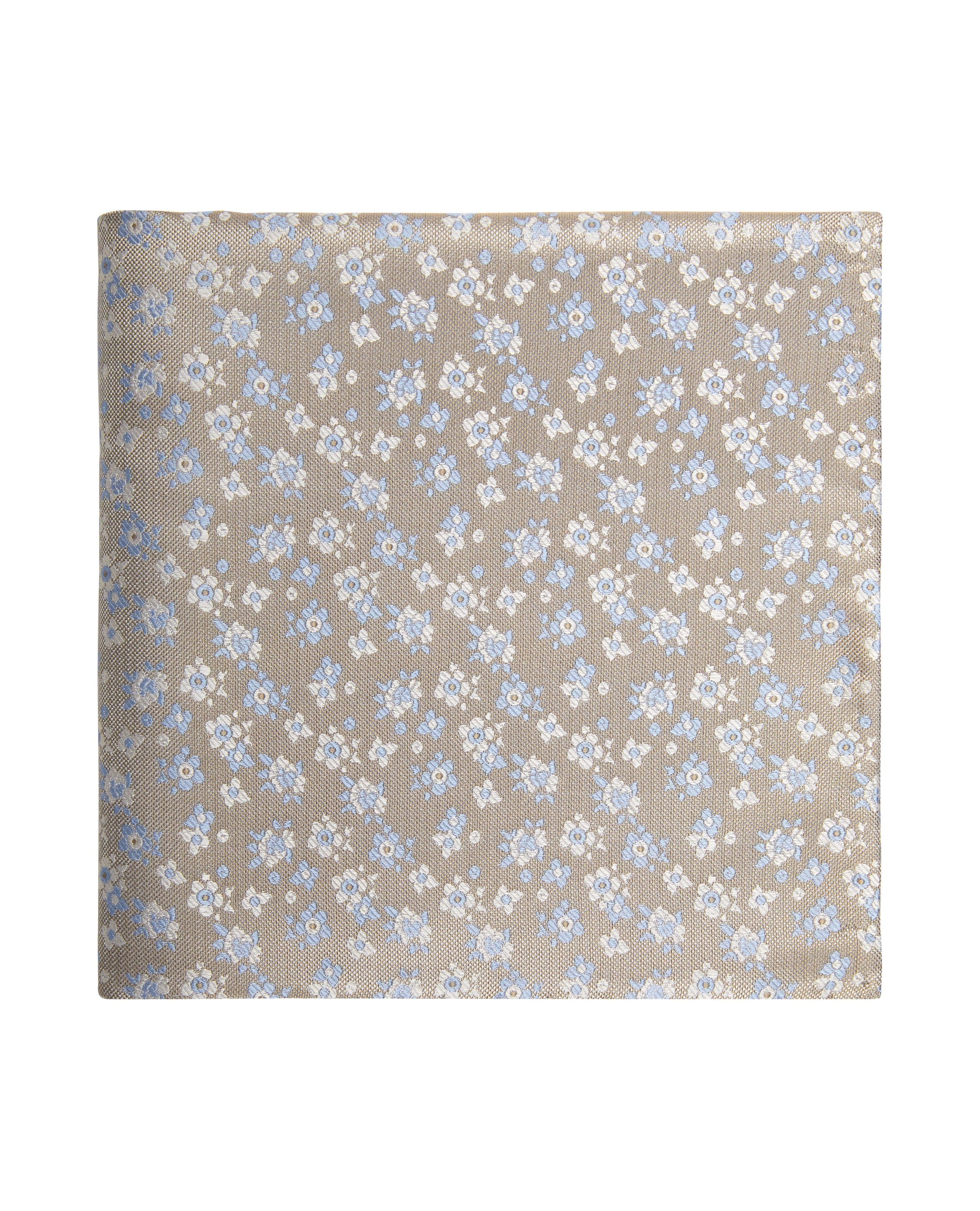 Image 1 of Occasionwear Champagne Floral Silk Pocket Square