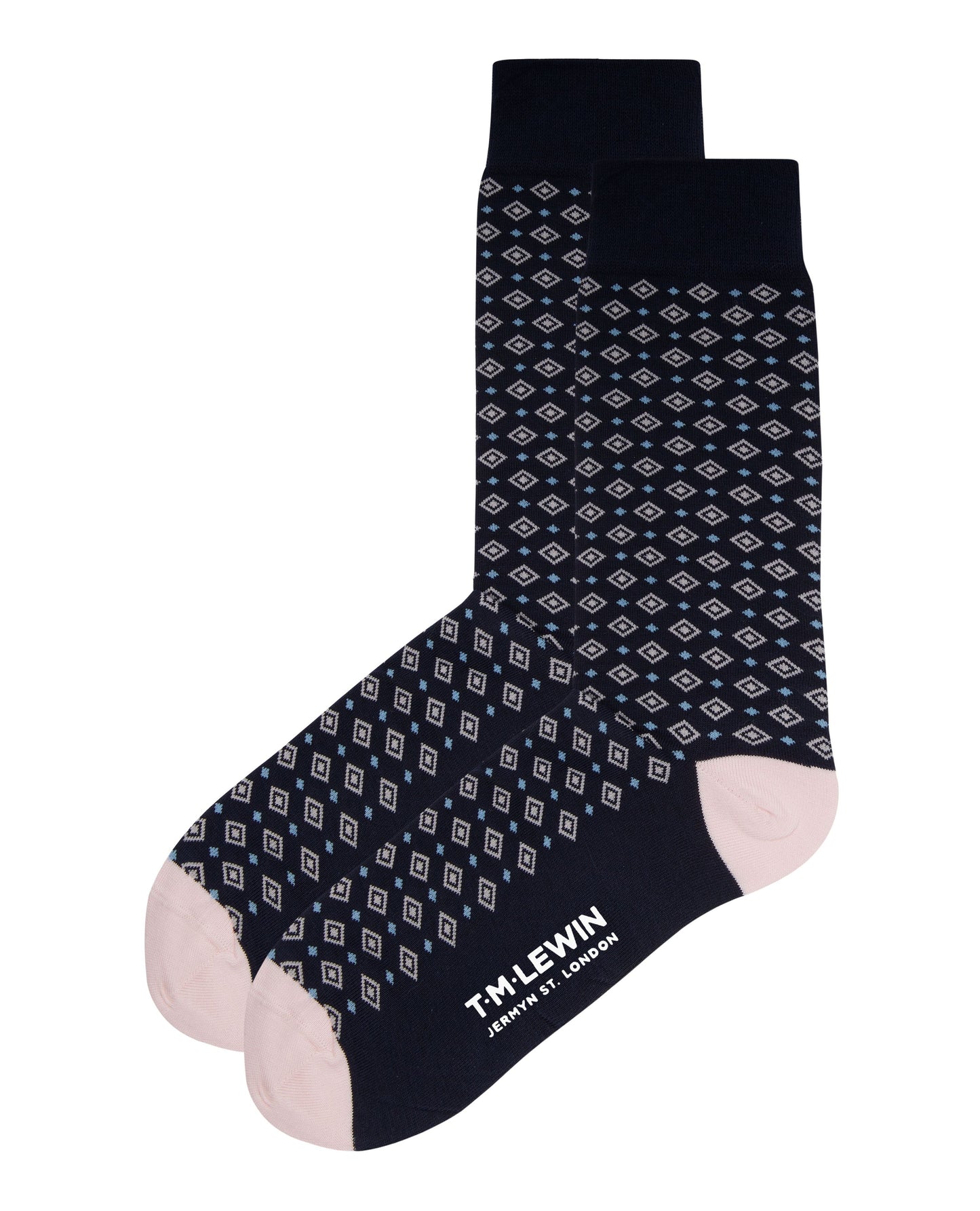 Image 4 of Navy and Pink 3 Pack Socks Box Set