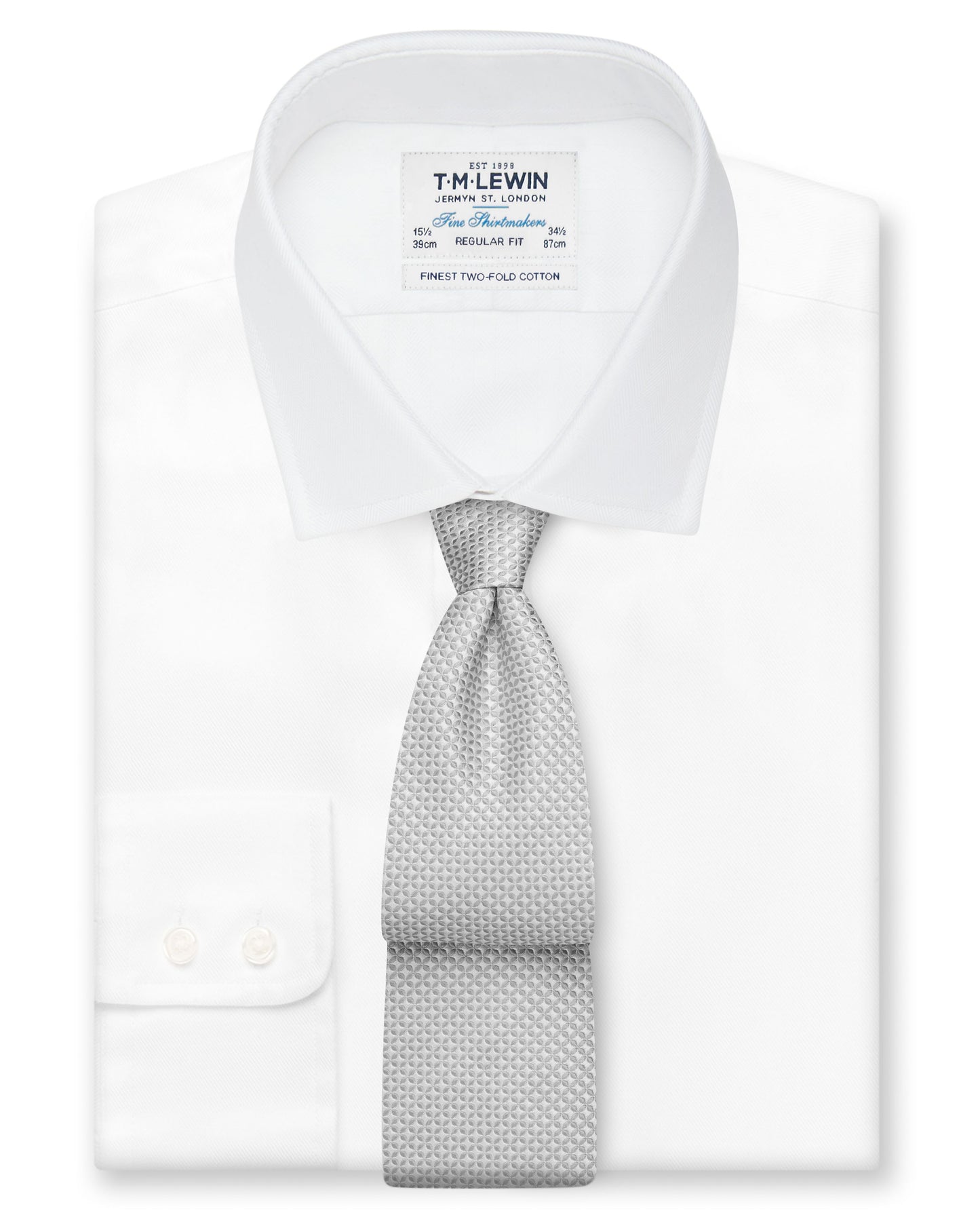 Image 2 of Occasionwear Wide Silver Petal Silk Tie