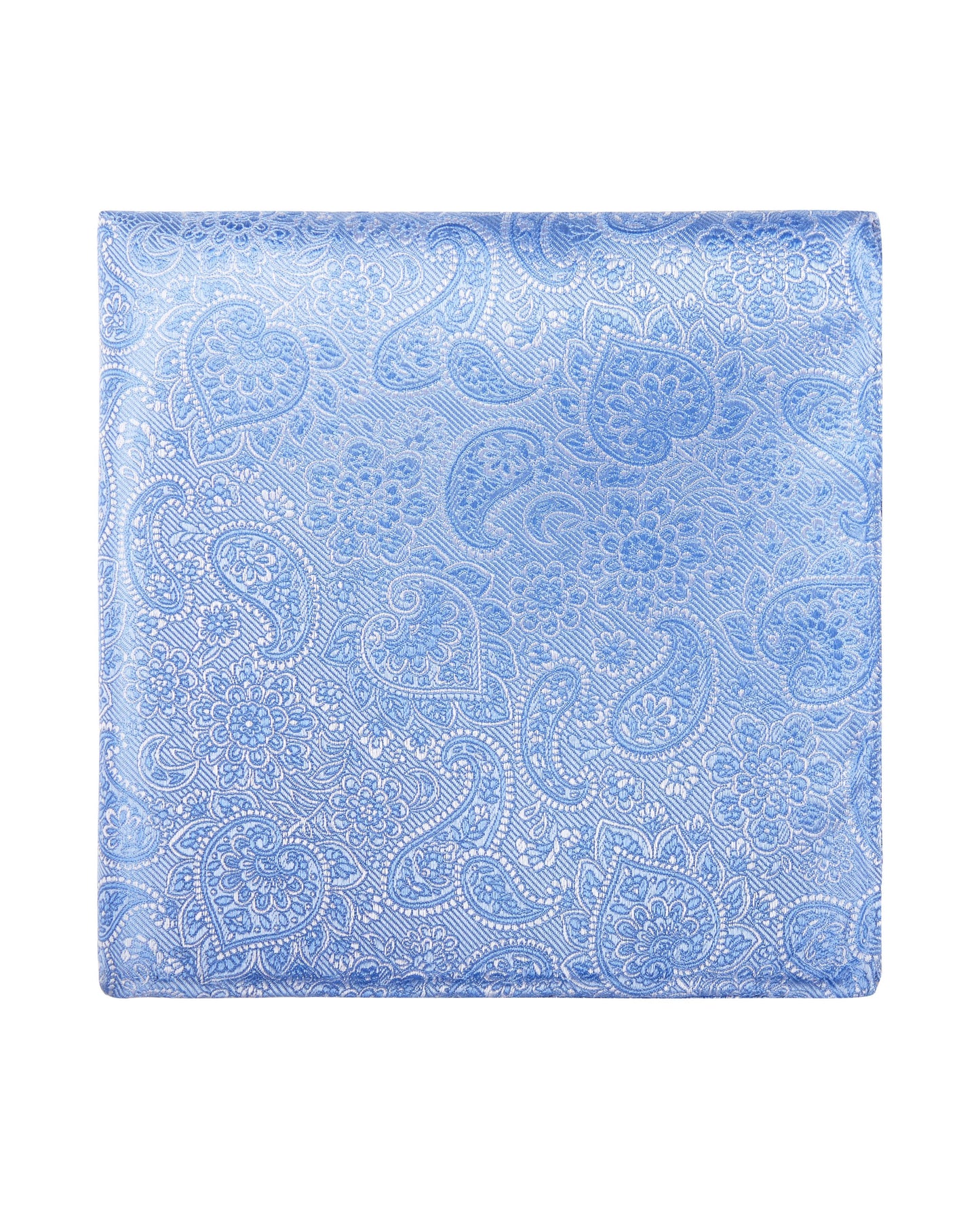 Image 1 of Occasionwear Blue Paisley Silk Pocket Square