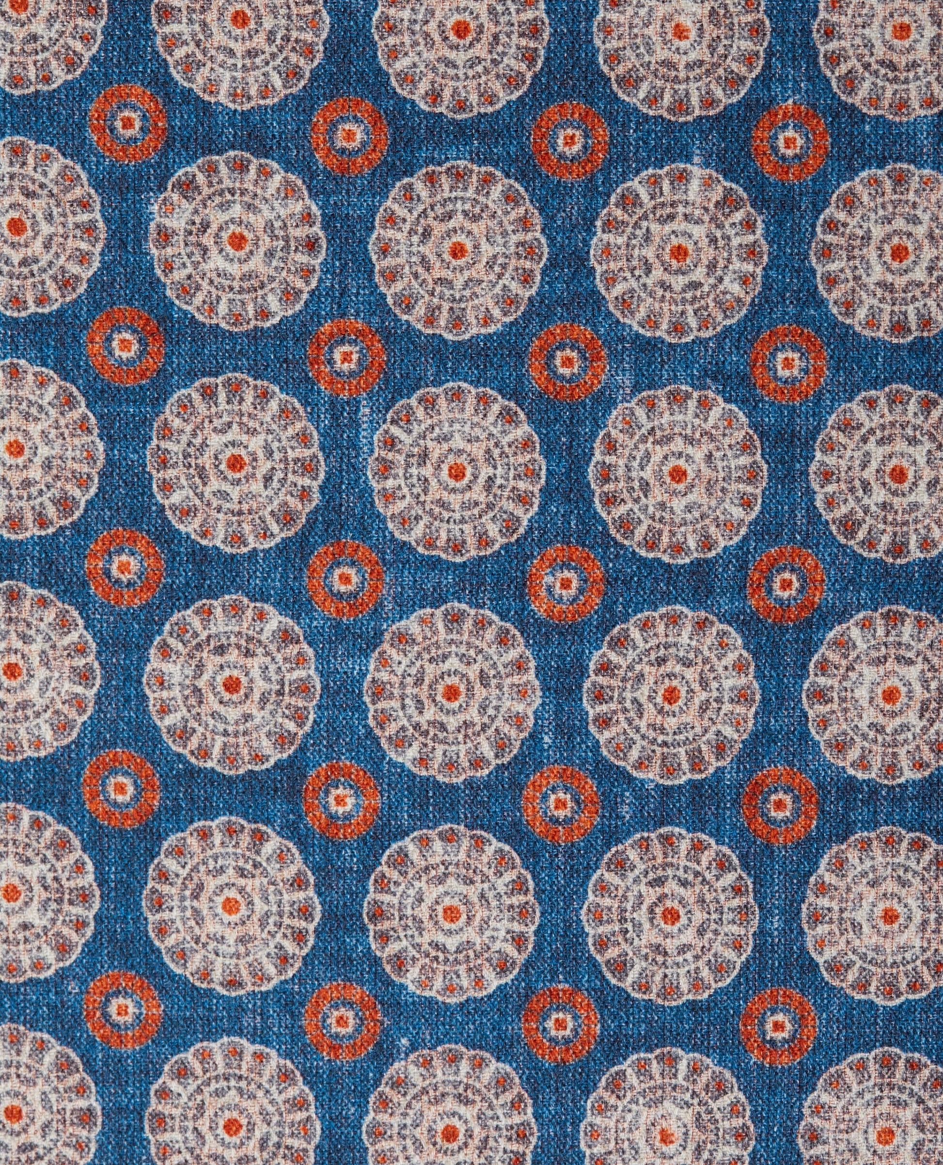 Image 2 of Blue Orange Geo Double Faced Silk Pocket Square